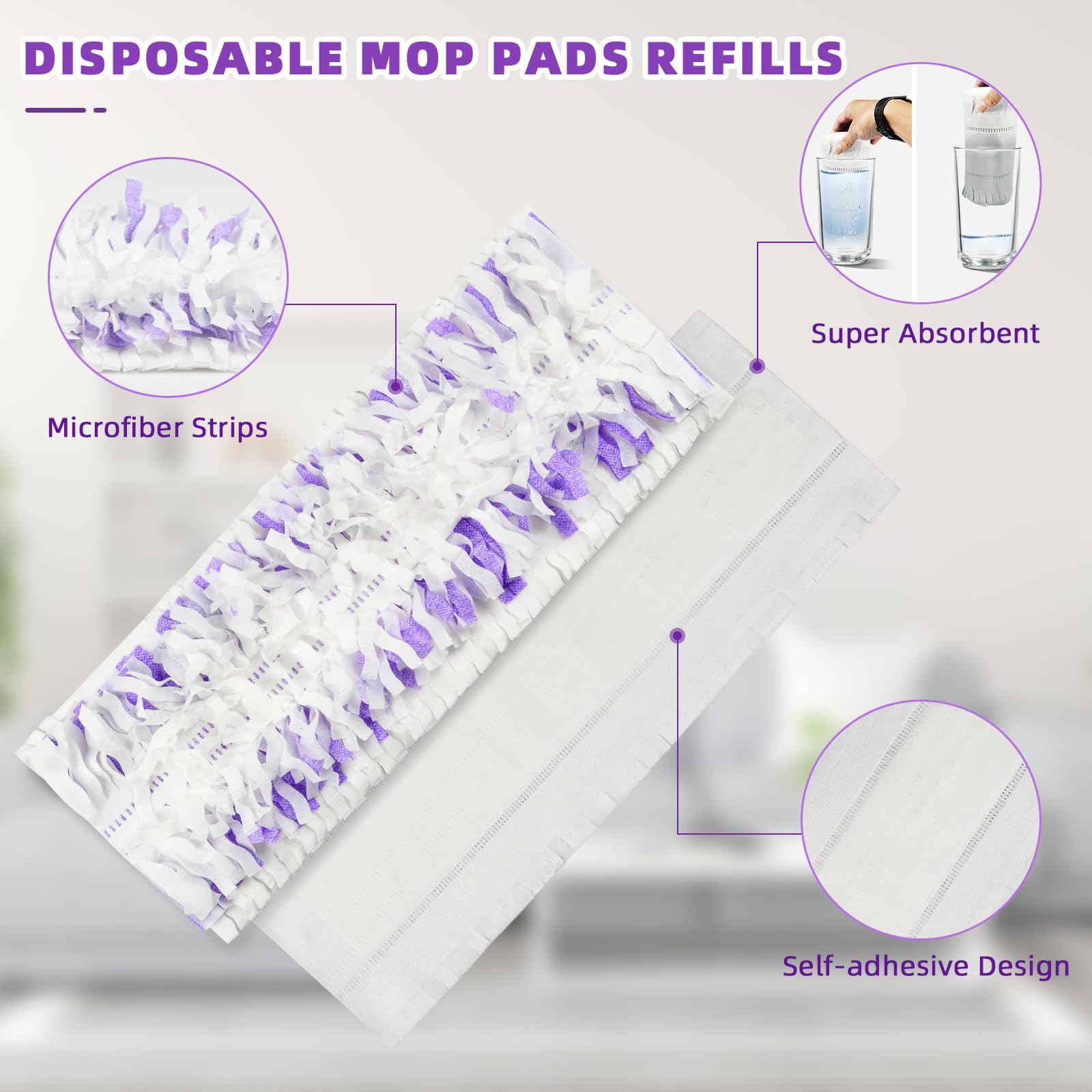 Paquete de 15 almohadillas desechables para fregona Swiffer Power Mop multisuperficie y mopa de madera PowerMop, almohadillas PowerMop de repuesto para limpieza de suelos