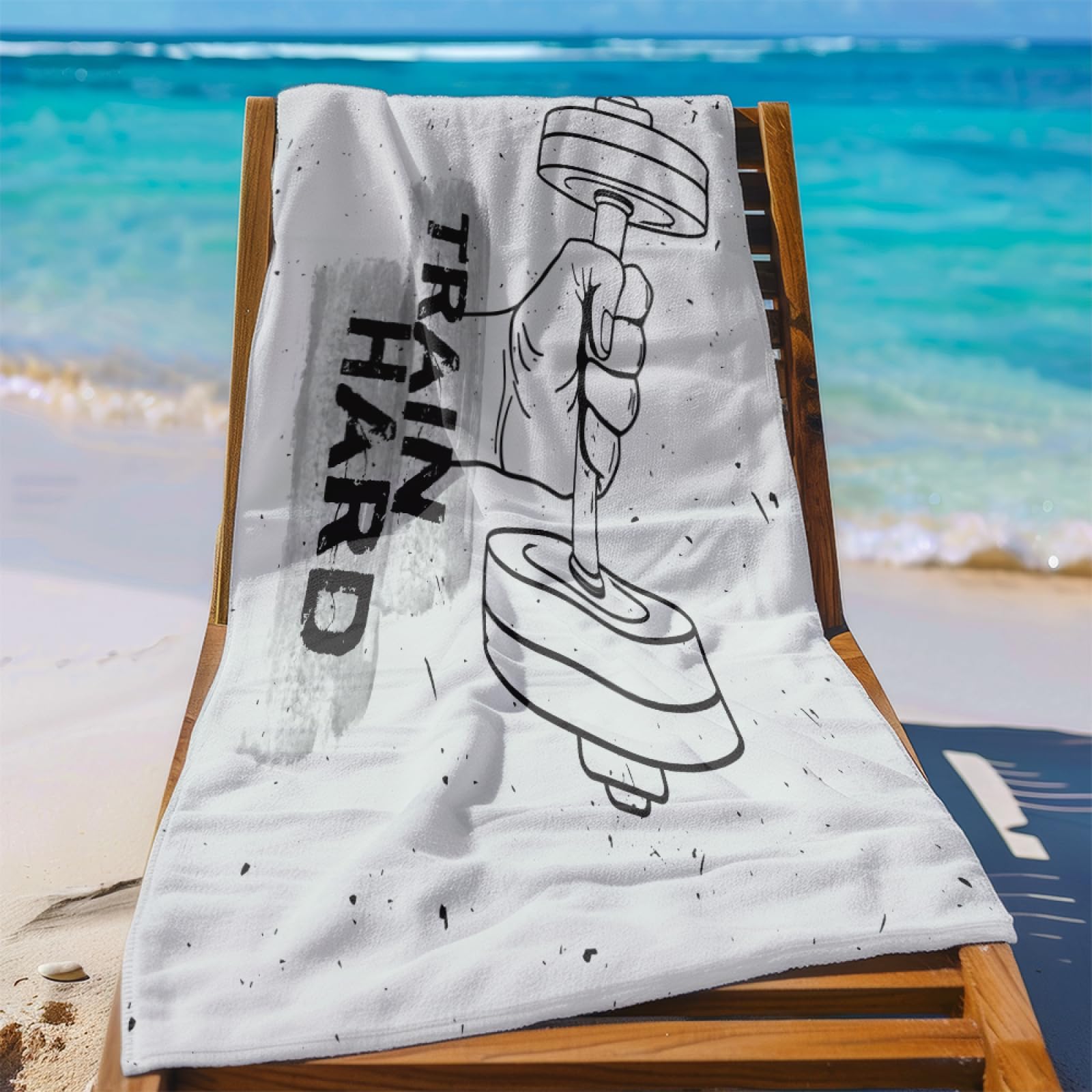 Telo Mare Microfibra 210x230 Nero Bianco Telo Spiaggia Grande Antisabbia,XXL Asciugamano Mare, Asciugatura Rapida, Stuoia Spiaggia Leggero E Portatile