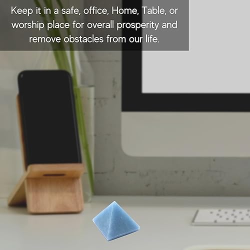 Miniatura 26 de Amazing Gemstone White Agate Snow Quartz Pyramid Crystal Healing Stones - 1" Great Pyramid Figurine of Natural Stone Pyramid for Meditation, Reiki
