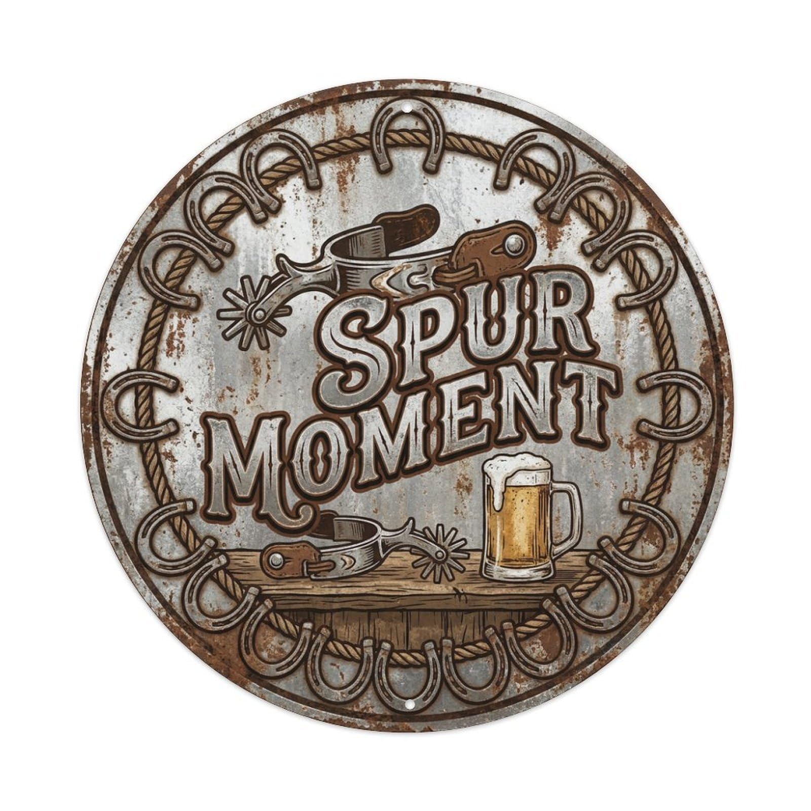 Vintage Beer Western Cowboy Spur Moment Retro Bar for Pub Metal Tin Sign