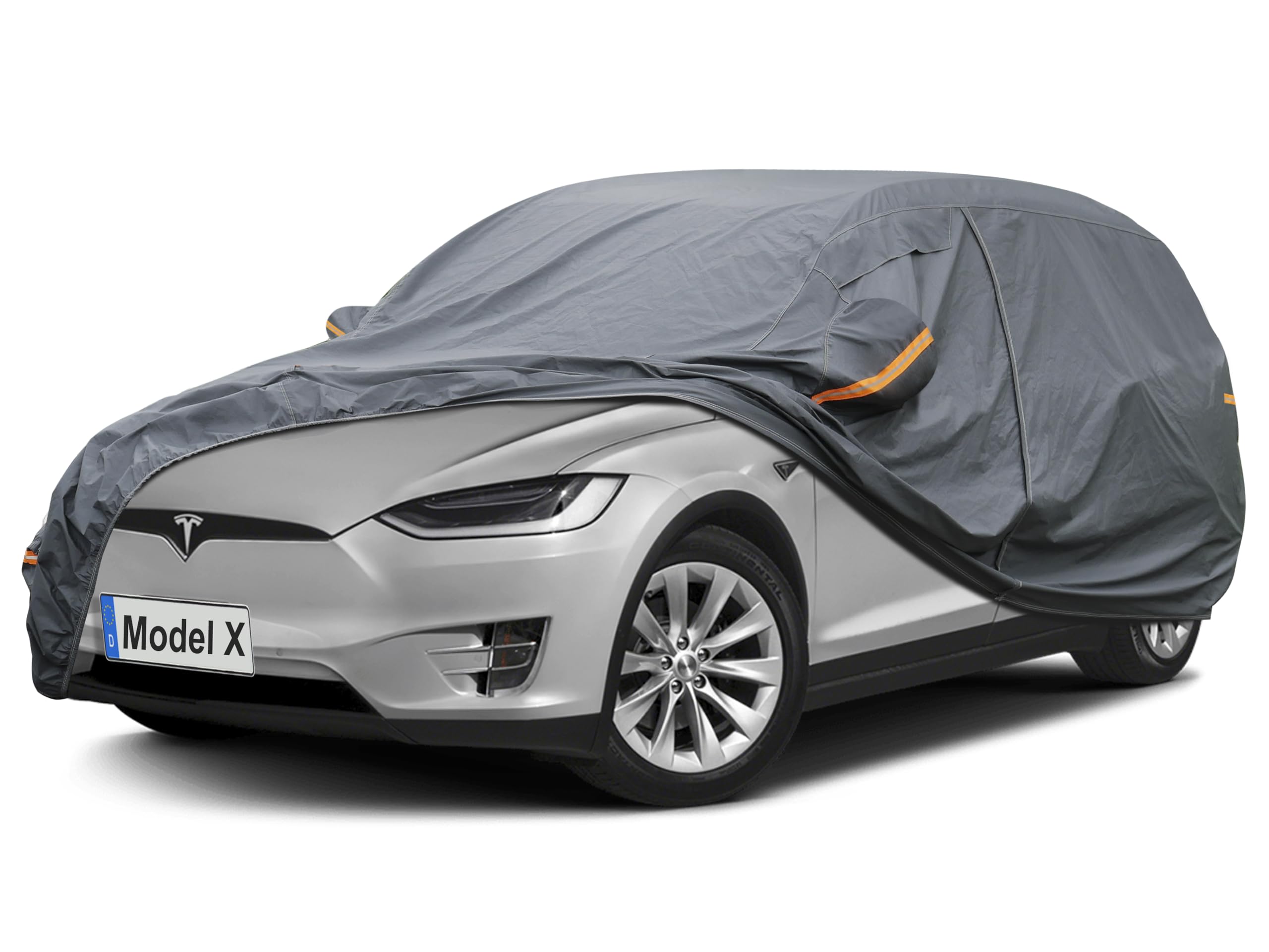GUNHYI Premium Car Cover Custom Fit Tesla Model X (2015-2026), 16 Layers Heavy Duty Car Cover Waterproof All Weather with Zipper Door for Sun Rain Snow Dust Uv Protection
