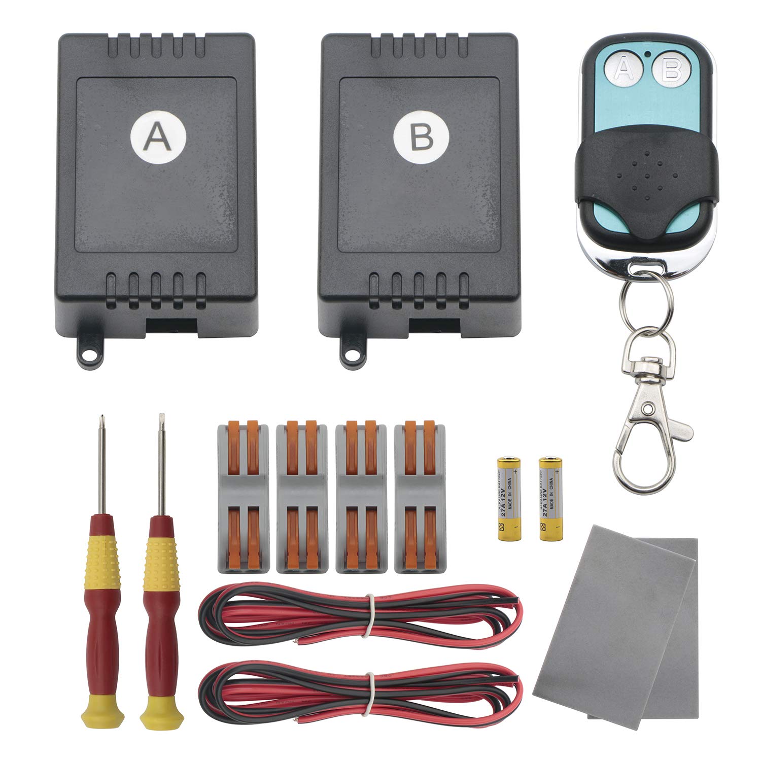 RF Relay Wireless Remote Control Transmitter Receiver 12V Learning Codes Switch Switch Self Locking and Momentary Accessories Complete