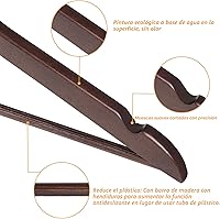 Vista 3 de Yaxa Basics Perchas de madera duraderas para trajes, color cereza, paquete de 20
