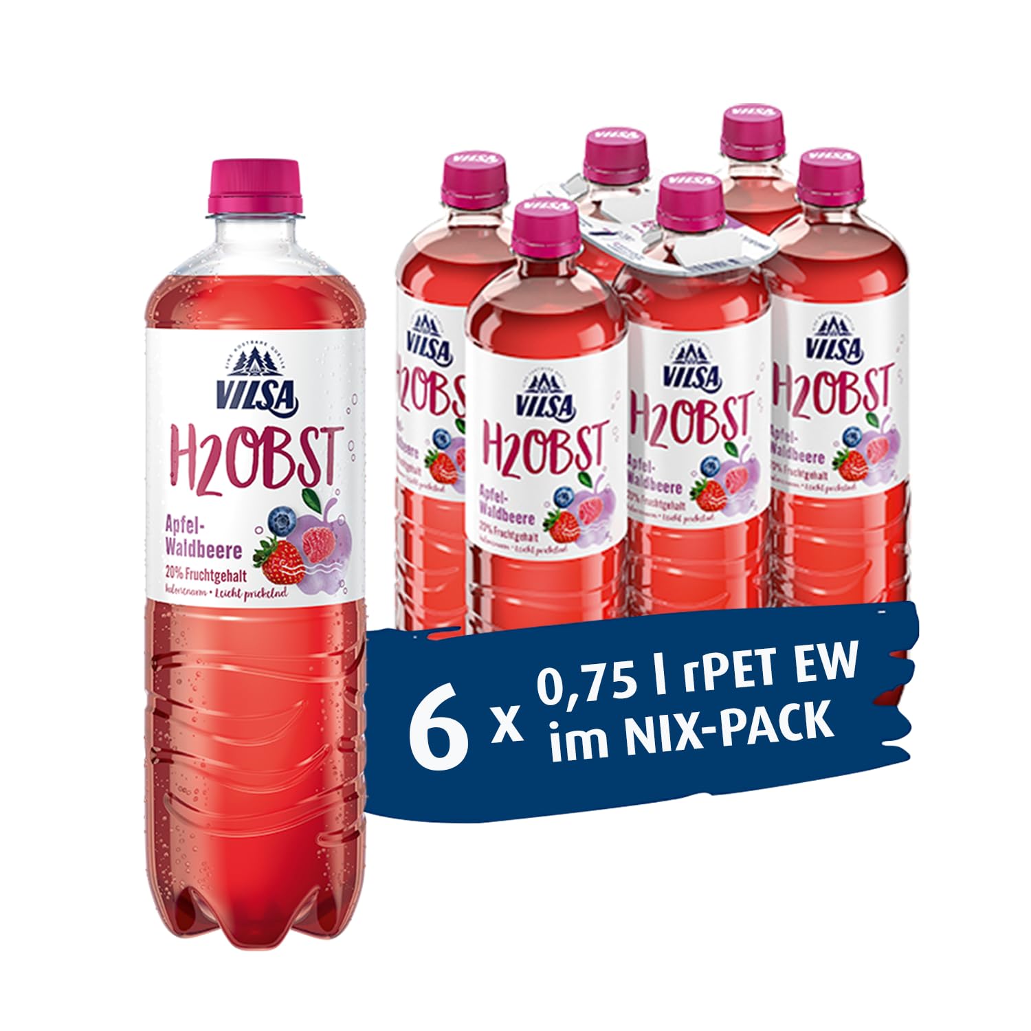 VILSA H2Obst Apfel‑Waldbeere (6 x 0,75 l)
