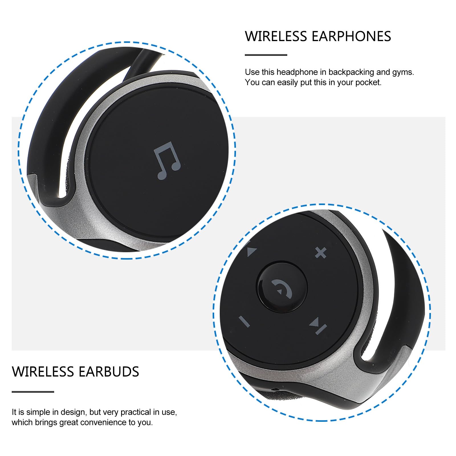 Ciieeo Auricolari Wireless Archetto, Cuffie 4.1 in Abs, Nero, per Corsa e Palestra, Comodi gli Occhiali