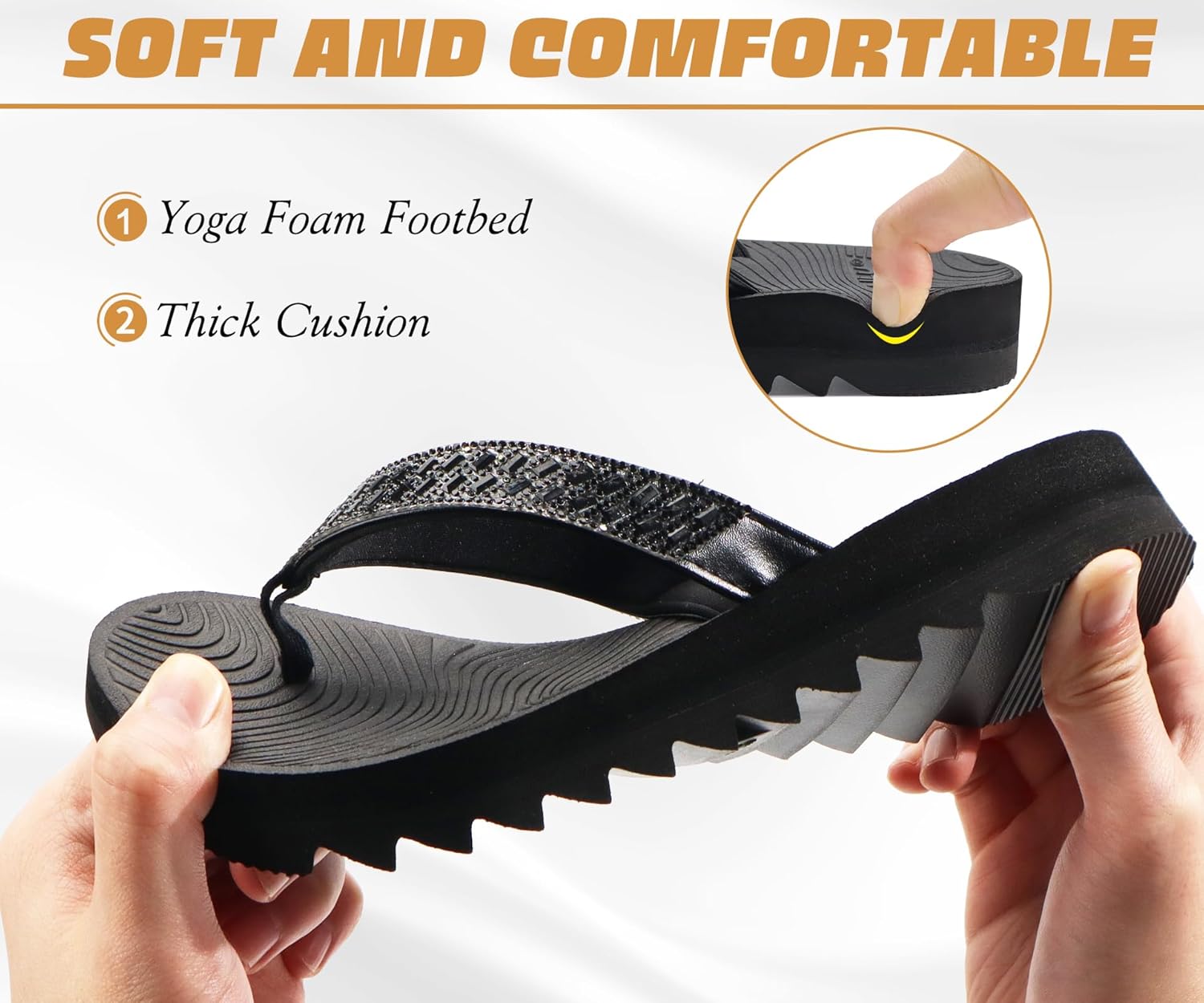 KuaiLu Women's Arch Support Orthotic Flip Flop Sandals - Image 5