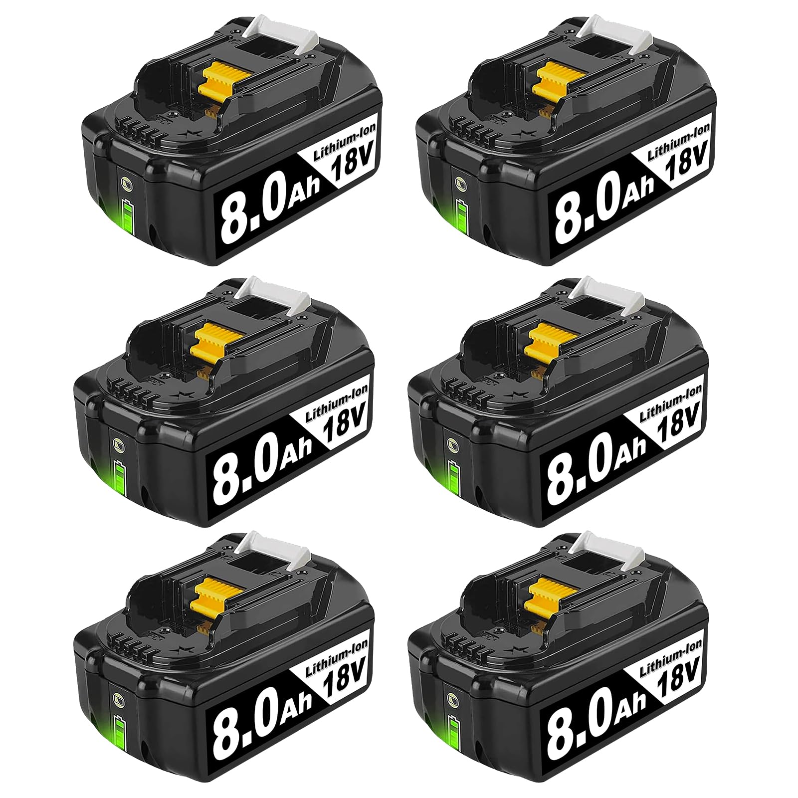 2 Stück 8000mAh 18V Li-Ion Kompatibel mit Makita Akku 18V BL1860B Ersatz für Makita Akku BL1860 BL1850B BL1850 BL1845 BL1840 BL1835 BL1830 BL1815 194205-3 mit LED Indikator