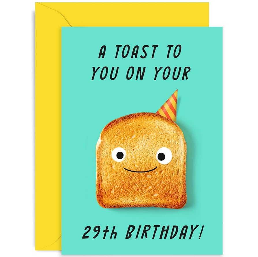 Happy 70th Birthday Card Co. 30th Birthday Card U2013 Fun Toast Pun Card -  Funny Old English, image size:894x890