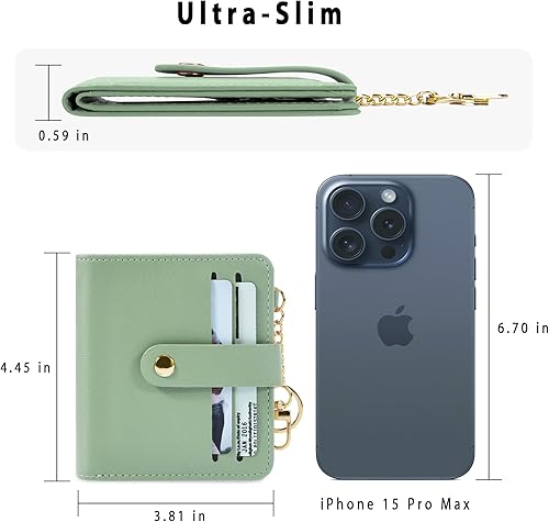 Miniatura 4 de Billeteras Pequeñas para Mujer con Bloqueo RFID de Cuero Porta Tarjetas de Crédito - con Ventana de ID - Carteras para Tarjetas para Mujeres - con