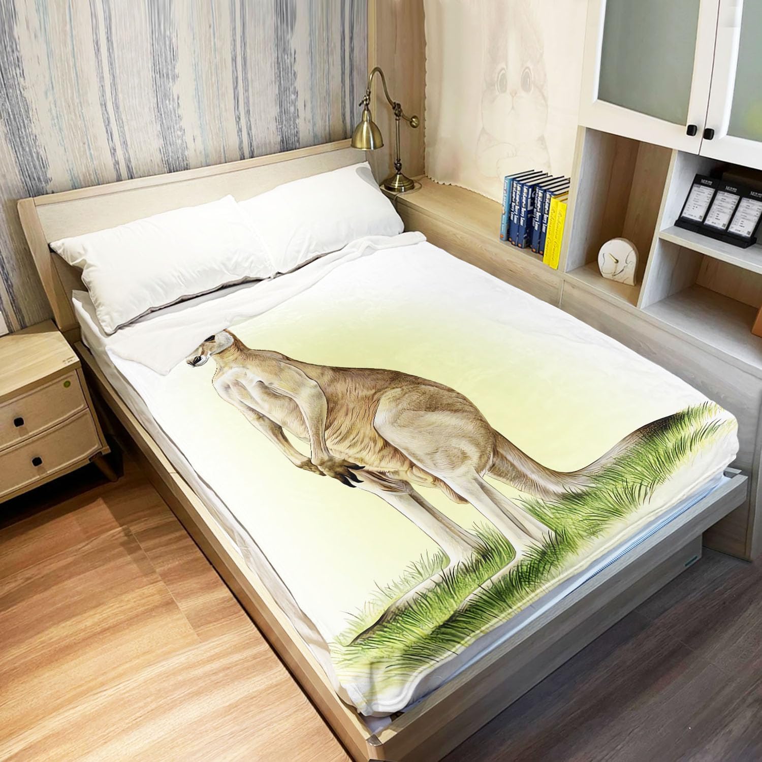 Kangaroo Blanket Australian Animal Fleece Blanket Soft Fuzzy Plush Throw Blankets for Couch Bed 40"x50" - Image 3