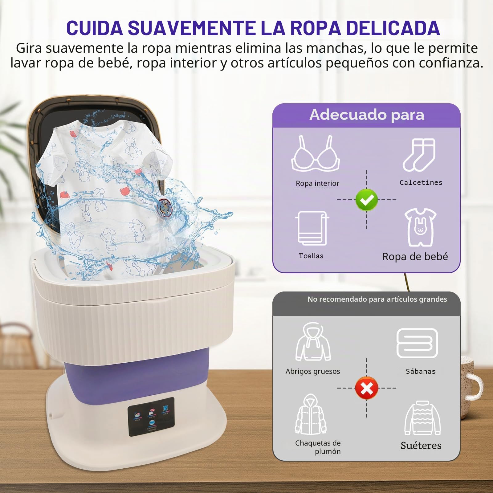 Mini lavadora portátil, 15 l, para camping, con escurridor, limpieza profunda de ropa interior, ropa de bebé, calcetines para apartamentos, dormitorios, viajes, coches