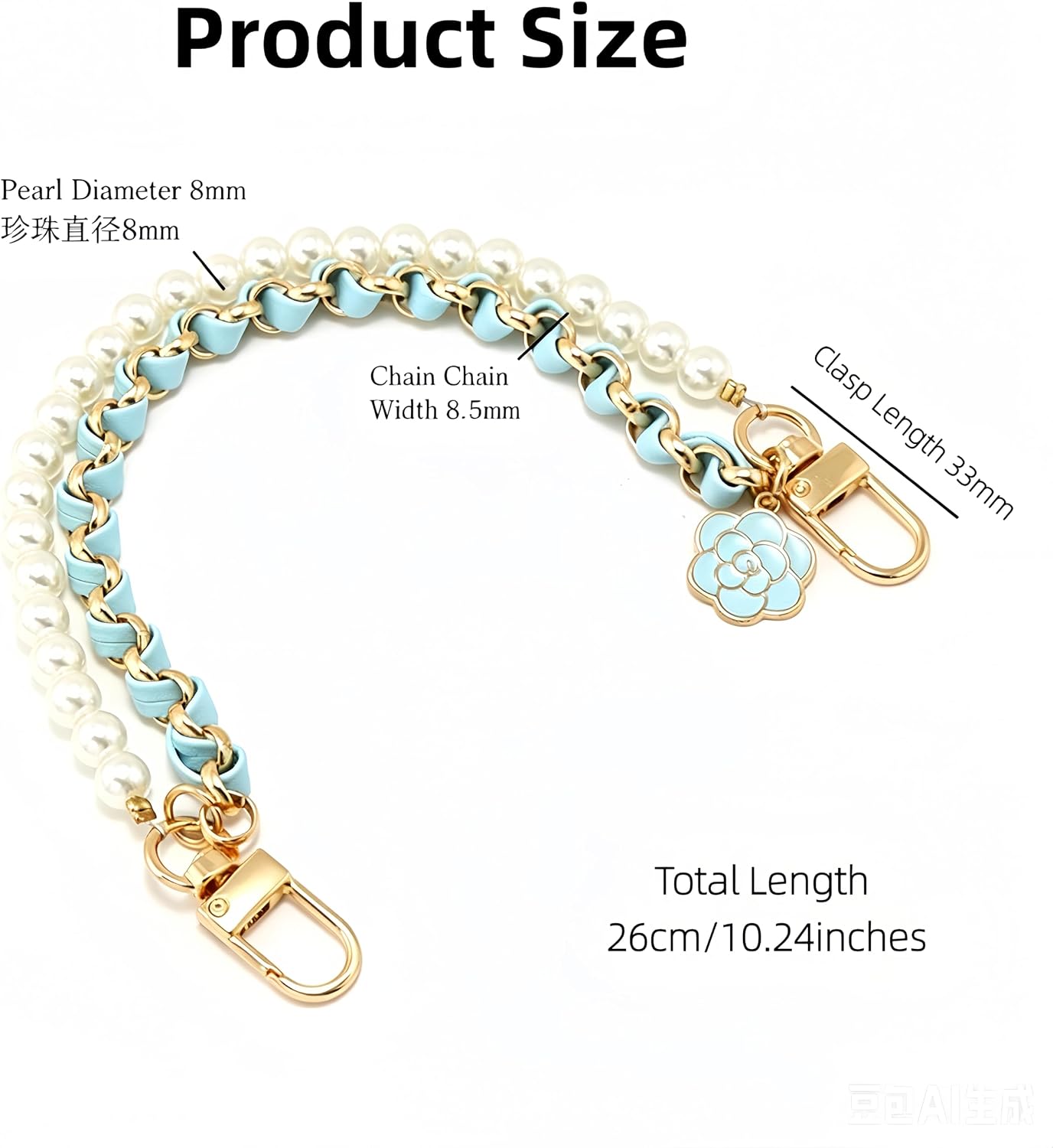 2 pcs Blue Crossbody Anti-Theft Phone lanyards, Pearl Phone Straps | Anti-Theft Crossbody, Pearl Leather Phone Strap, Cell Phone Neck Holder