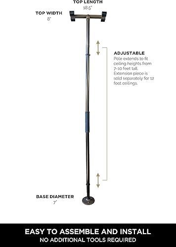 Miniatura 6 de Signature Life Poste de soporte seguro, poste de transferencia de piso a techo montado en tensión para ancianos, barra de seguridad para baño y riel