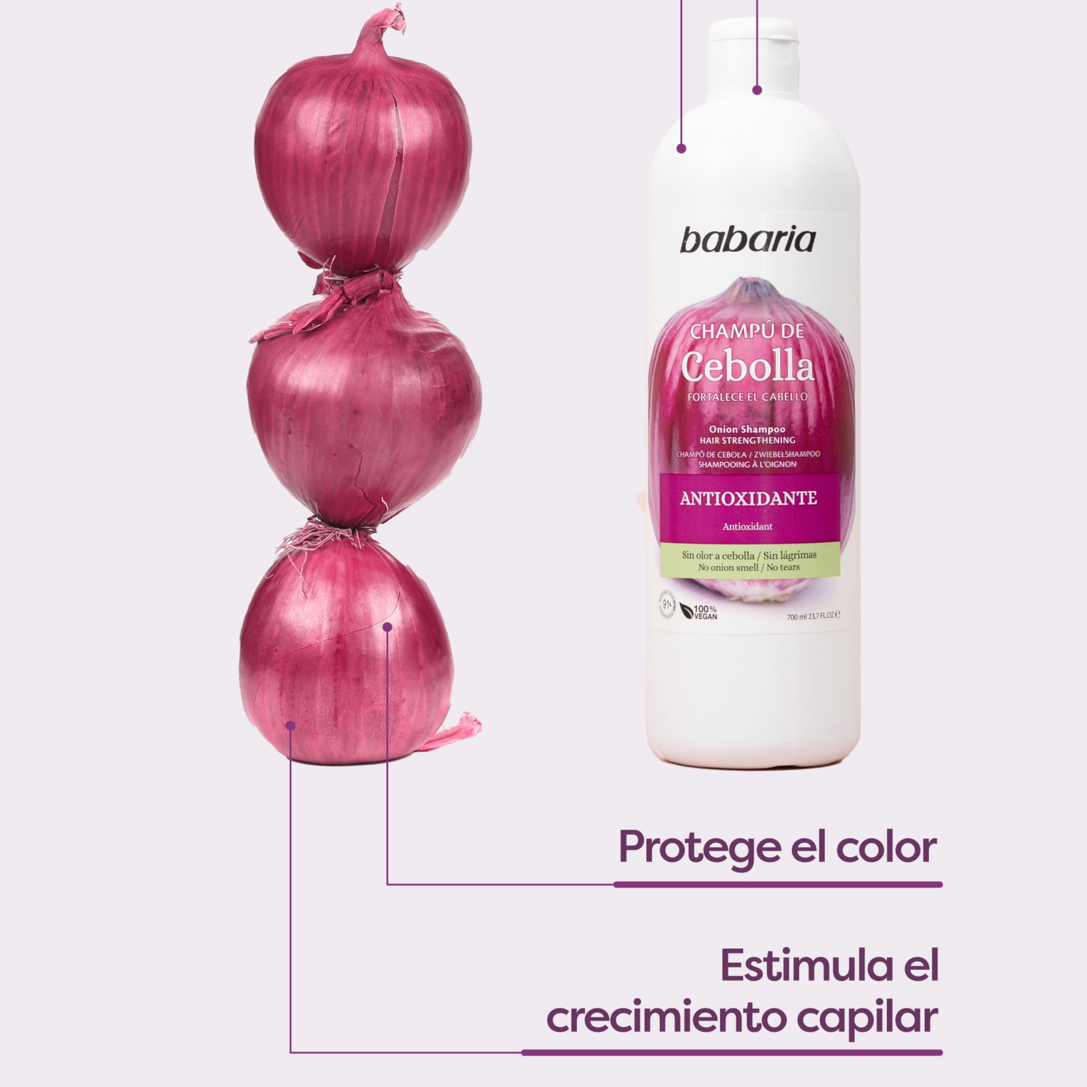 Babaria Champu Cebolla Antioxidante 380ml Sin Olores