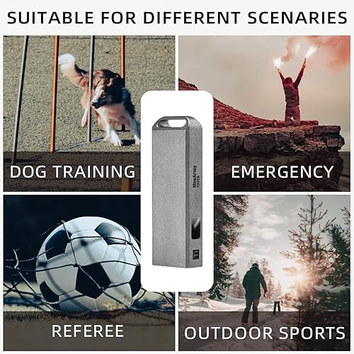 Miniatura 6 de MecArmy Silbato de titanio CH15 con diseño de doble tono y llavero, silbato de supervivencia fuerte y confiable para emergencias, exteriores,