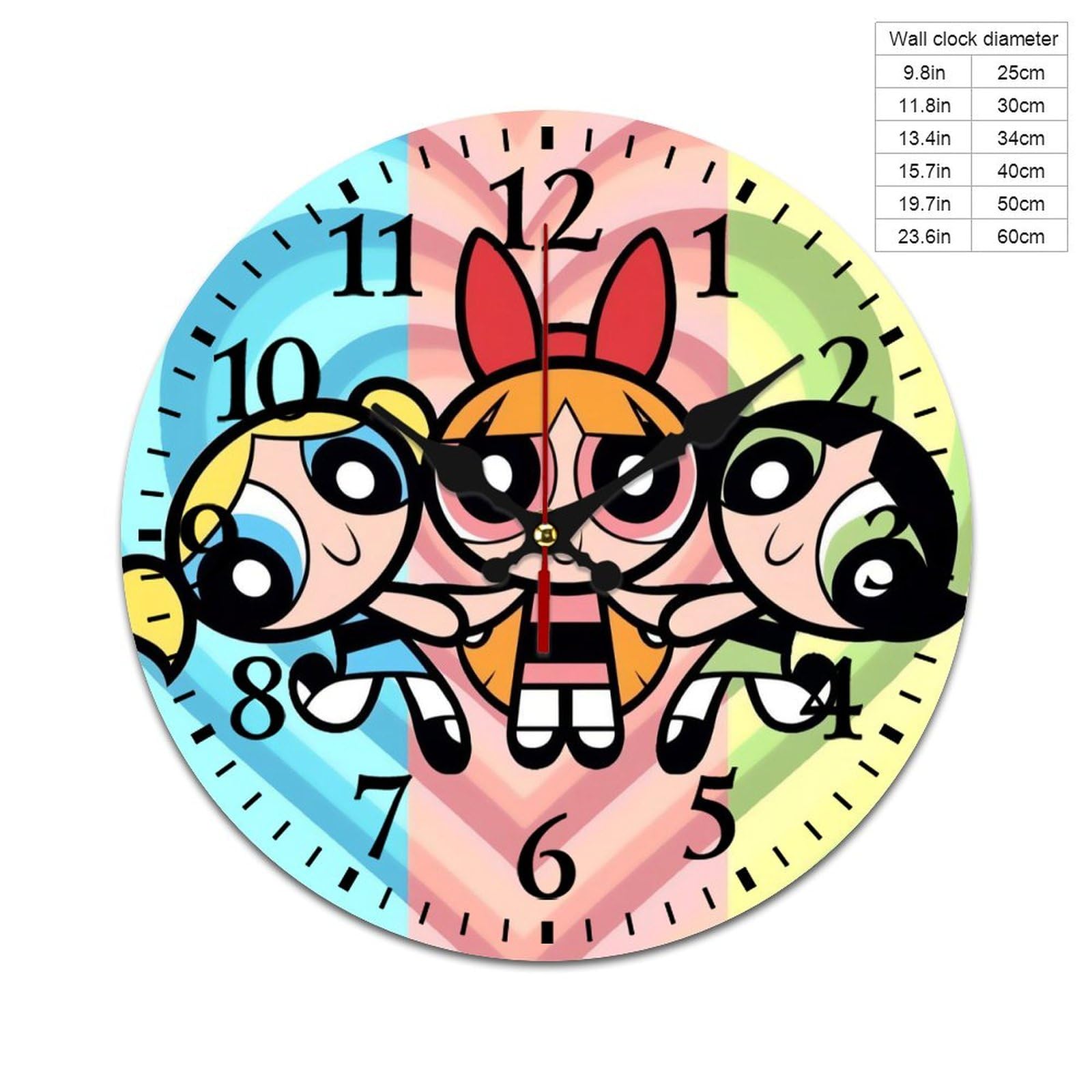 Amazon.co.jp: 壁掛け時計 パワーパフガールズ 掛け時計 かけ時計 静音
