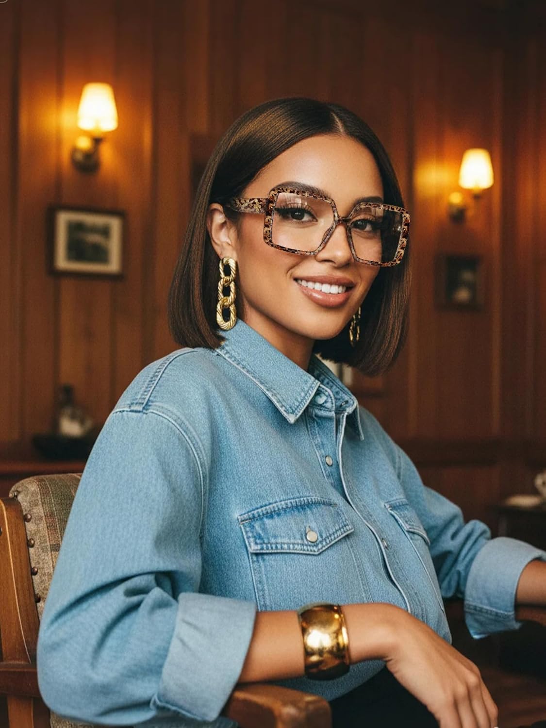 VISOONE Oversized TR90 Blue Light Blocking Glasses Fashion Accessories Non Prescription for Women Harvard - Image 8