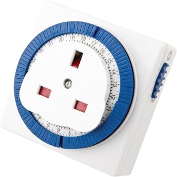 Status Timer Switch Square | 24 Hour Segment Timer Light Switch | White UK Plug | S24HRSQT4 | Mechanical Option A
