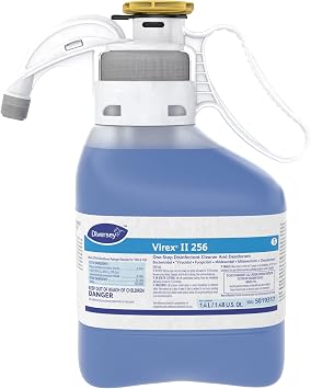 VIREX Diversey II 256 Disinfectant Cleaner SmartDose Conc, 1.4 L | One Step Cleaning, Fast Contact Time, Controls Odors, Cost Efficient 1256 Dilution, Multi Surface Use