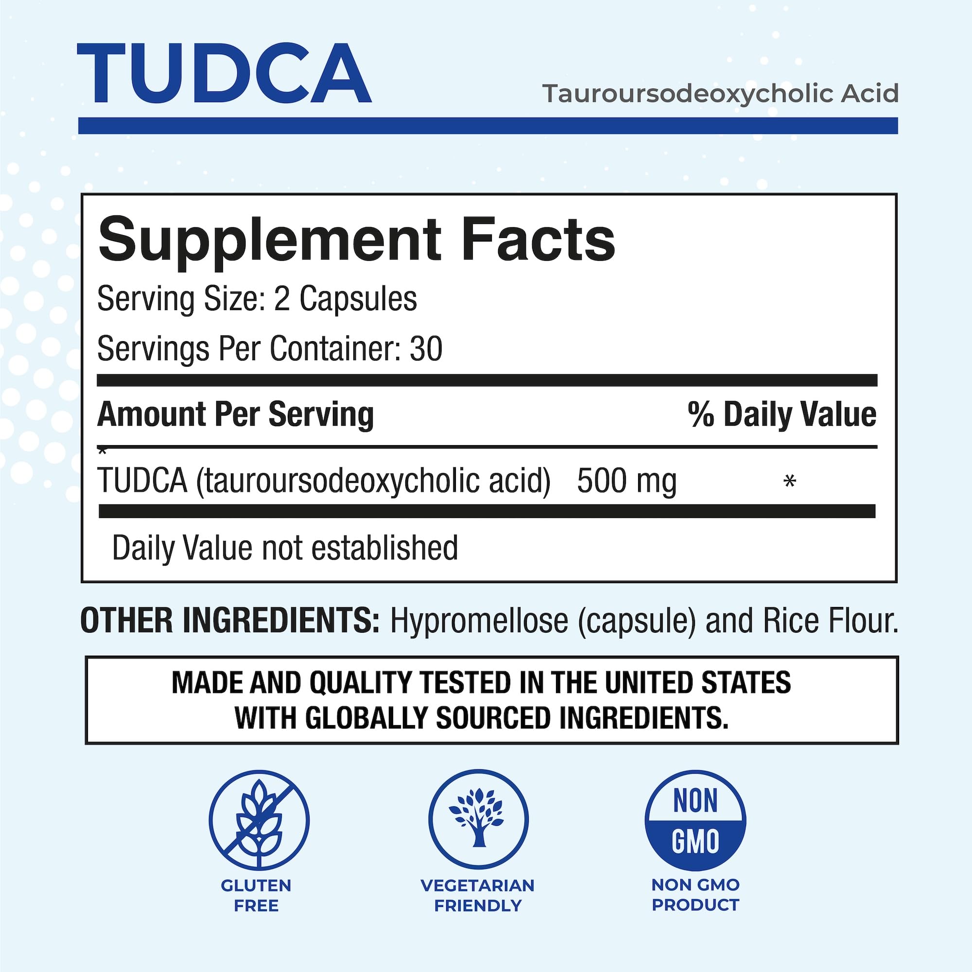 Puregen Labs TUDCA (Tauroursodeoxycholic Acid) 500mg per Serving, 60 Caps — Amazon image 2