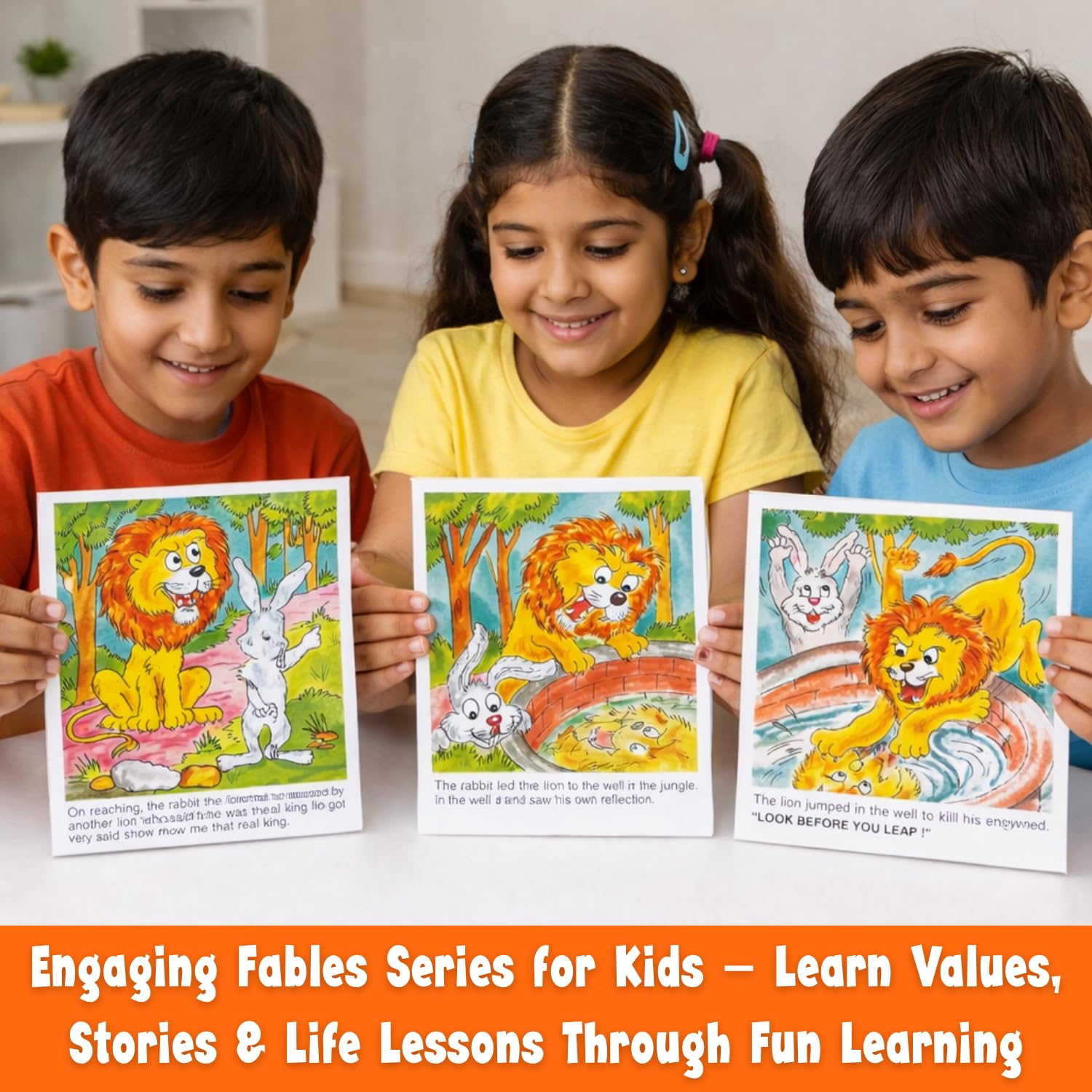 Creative's Story Telling 2 Educational Game for Kids Ages 3+ | The Lion and the Rabbit & The Elephant and the Mice | 12 Picture Story Sequencing Cards | Storytelling, Language & Logical Thinking — Amazon image 7