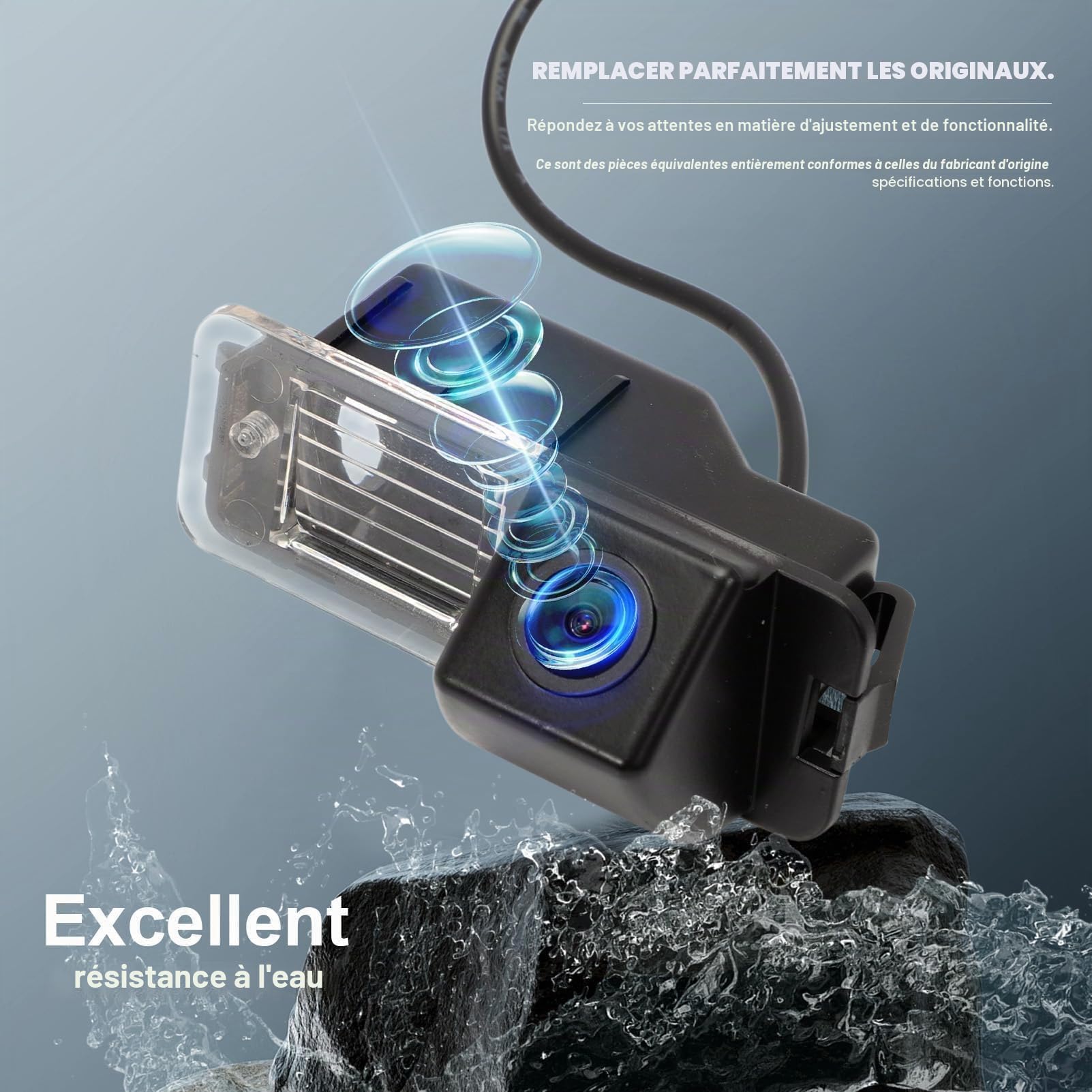 170 degrés Caméra Recul Vision Nocturne HD Ultra Grand Angle pour Polo Golf 4Mo-Tion L-EO-n