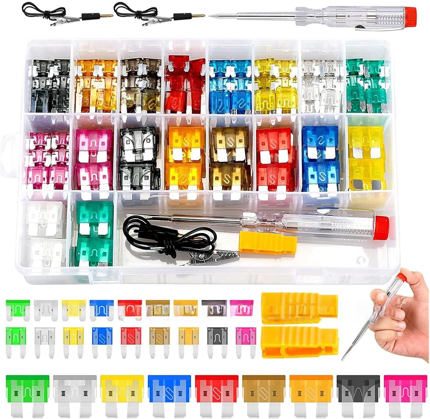 306pcs automotive fuse blades small and medium mini zinc sheet insert fuse test pen set(320pcs(330g))