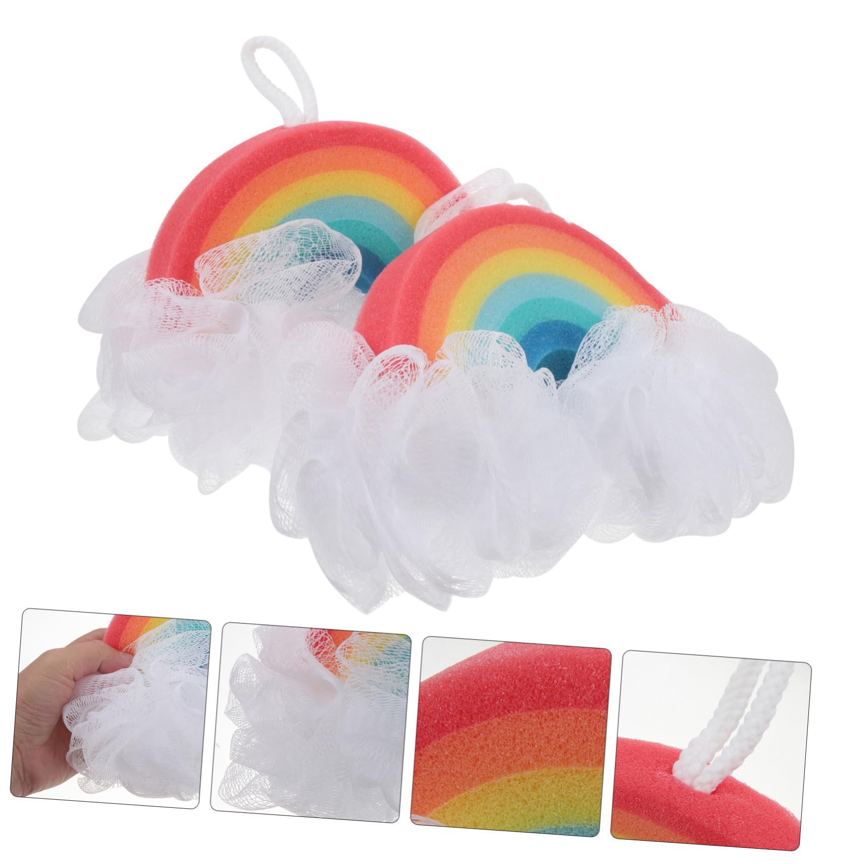 Spugna da Bagno per Bambini Arcobaleno, 2 Pezzi, Delicata