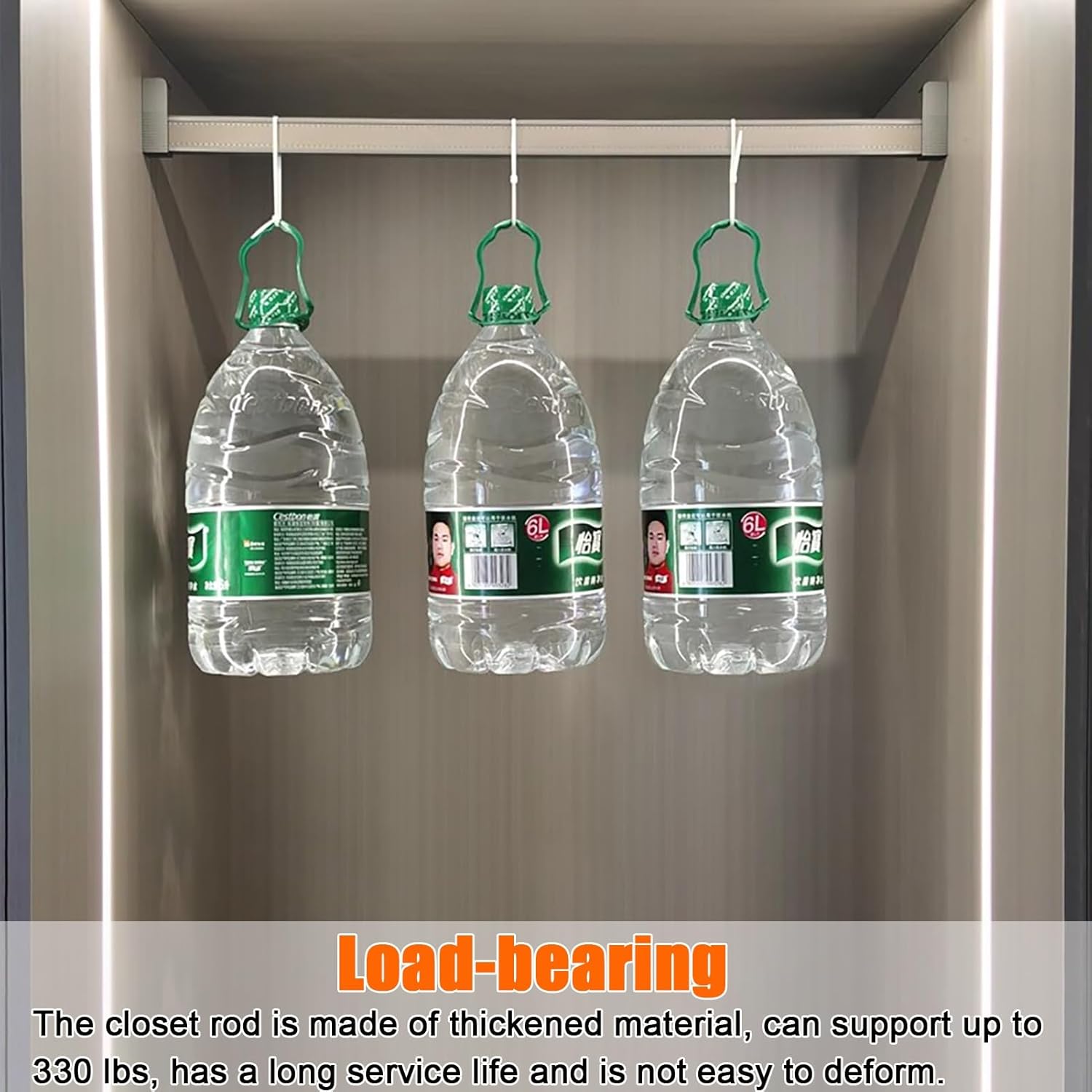 ZIMGOD Closet Rod Balcony Clothes Hanger Pole for Hanging Clothes, Cuttable Metal Shower Curtain Rod, Space Saving Wardrobe Bar for Clothing Store Laundry Room(80cm(31 1/2"))