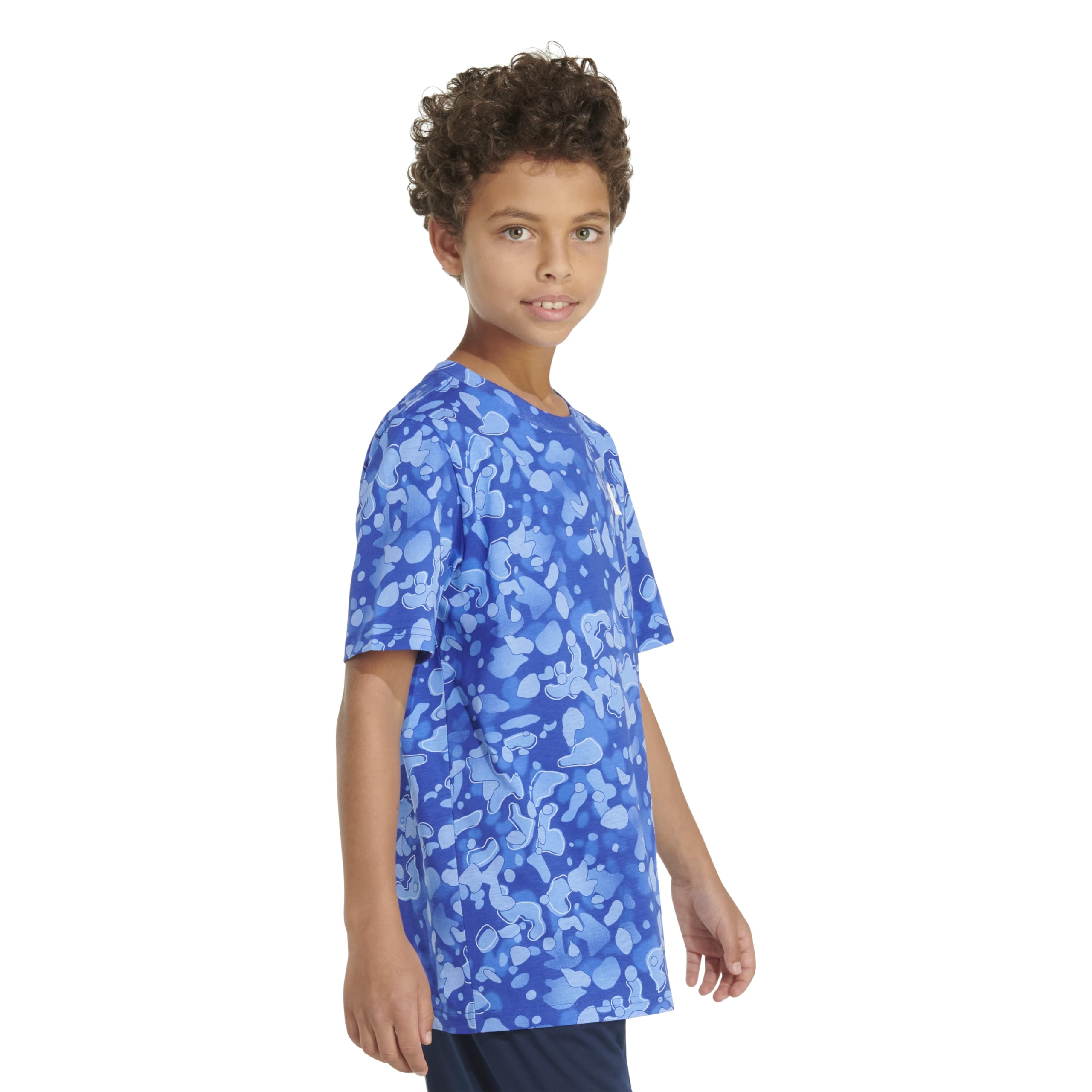 adidas T-shirt da ragazzo a maniche corte in cotone con logo mimetico Bos a maniche corte in cotone con logo mimetico (confezione da 1)
