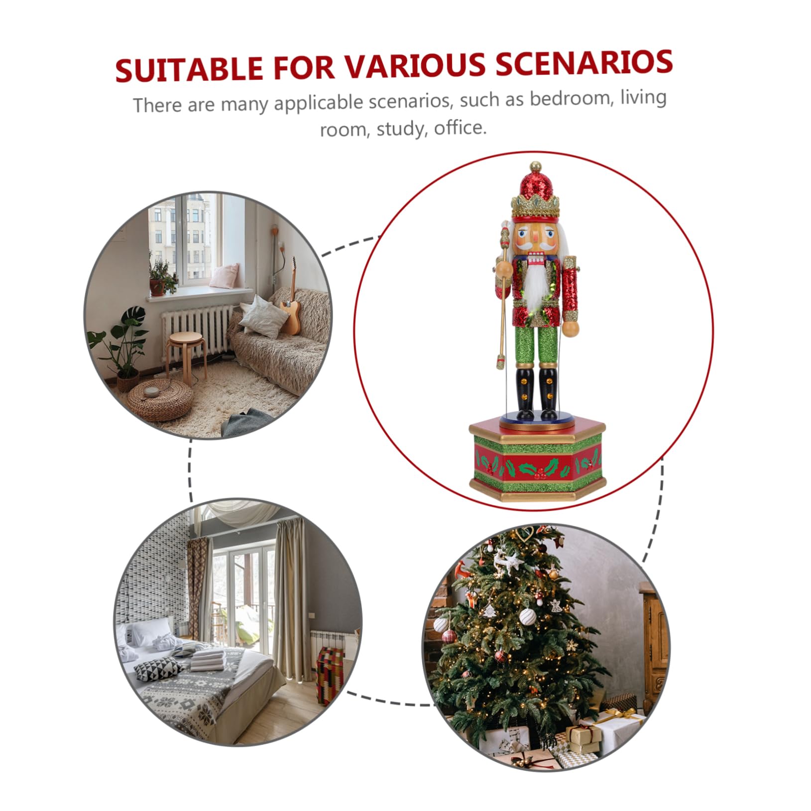Alipis 1pezzi Schiaccianoci in Legno Decorativo Scatola di Melodie Natalizie Ornementi Musicali per Feste di Natale Regalo di Natale Forma di Strumento