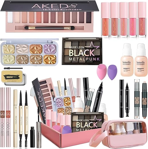 Women's Makeup Kit, 21 Piece Women's Makeup Set, Teenage Makeup Set, Professional Makeup Case Kit Complete with Makeup Case