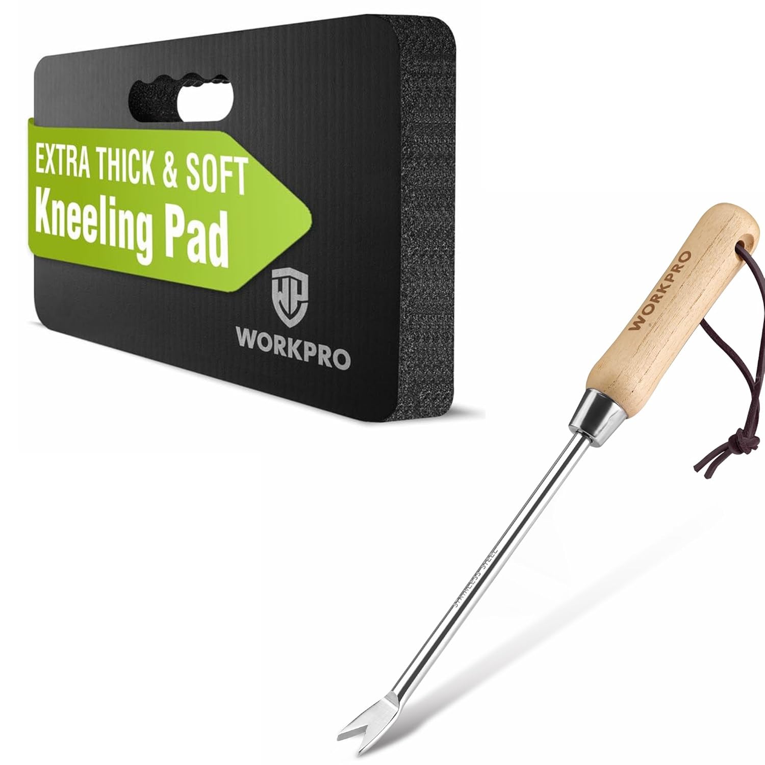 WORKPRO Extra Thick Kneeling Pad & Dandelion Weeder Puller Tool