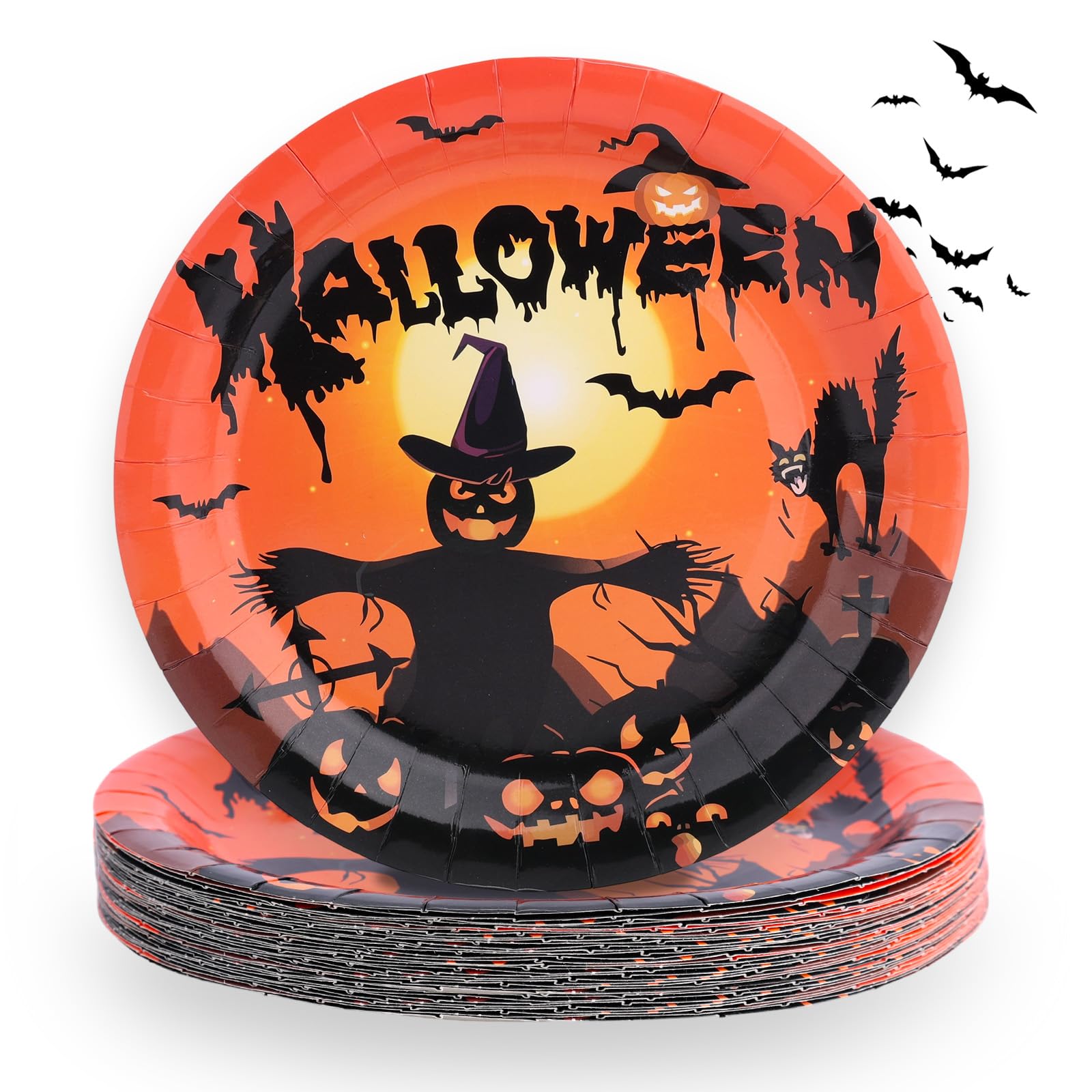 Penitue 24pcs Halloween Paper Plates