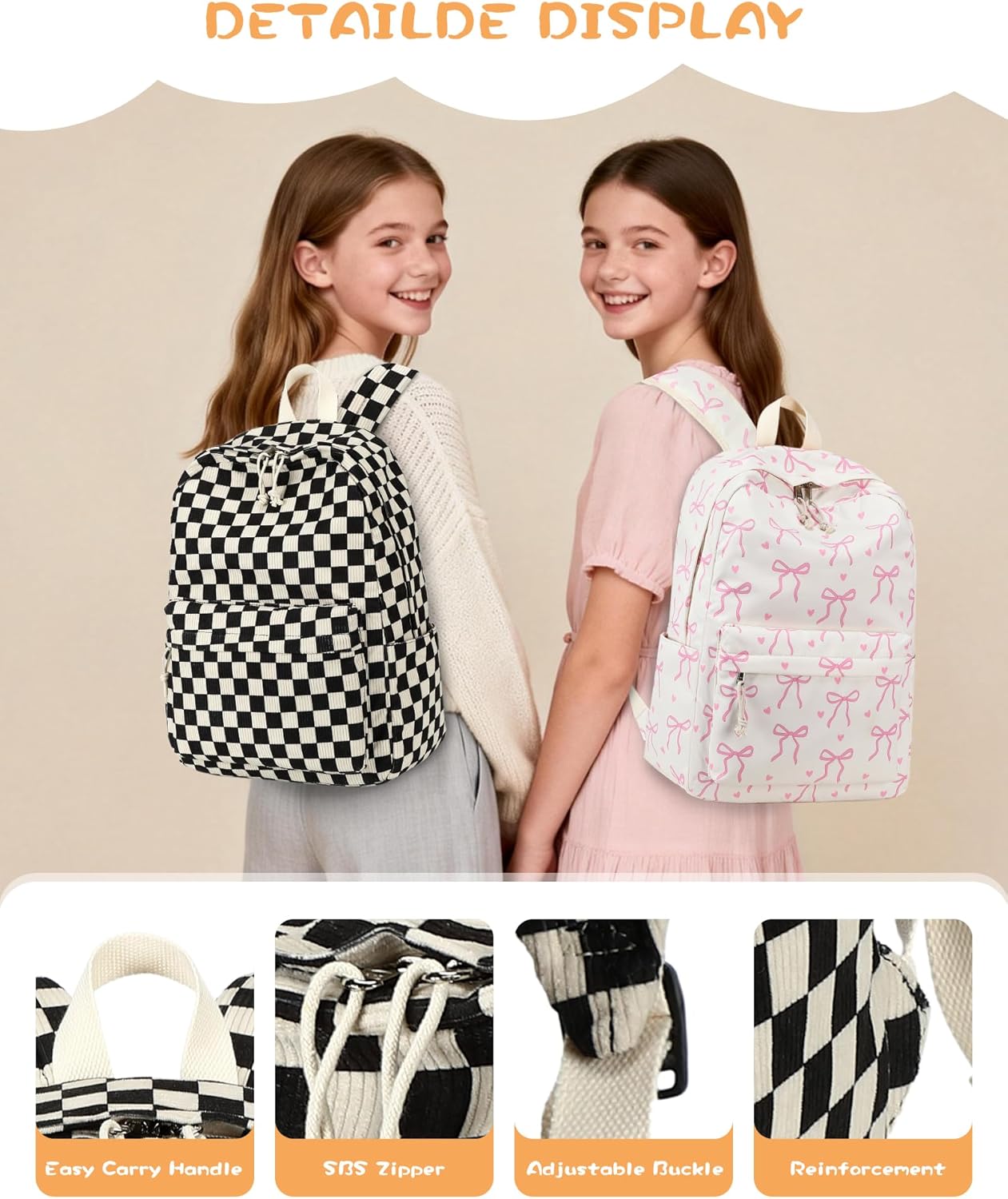LOIDOU Backpack for Teen Girls Bookbags School Backpack with Lunch Box and Pencil Case 3 in 1 School Bags Set