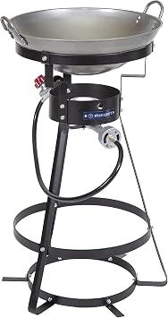 Single Burner Camp Stove with Cast Iron Burner, Wok Included