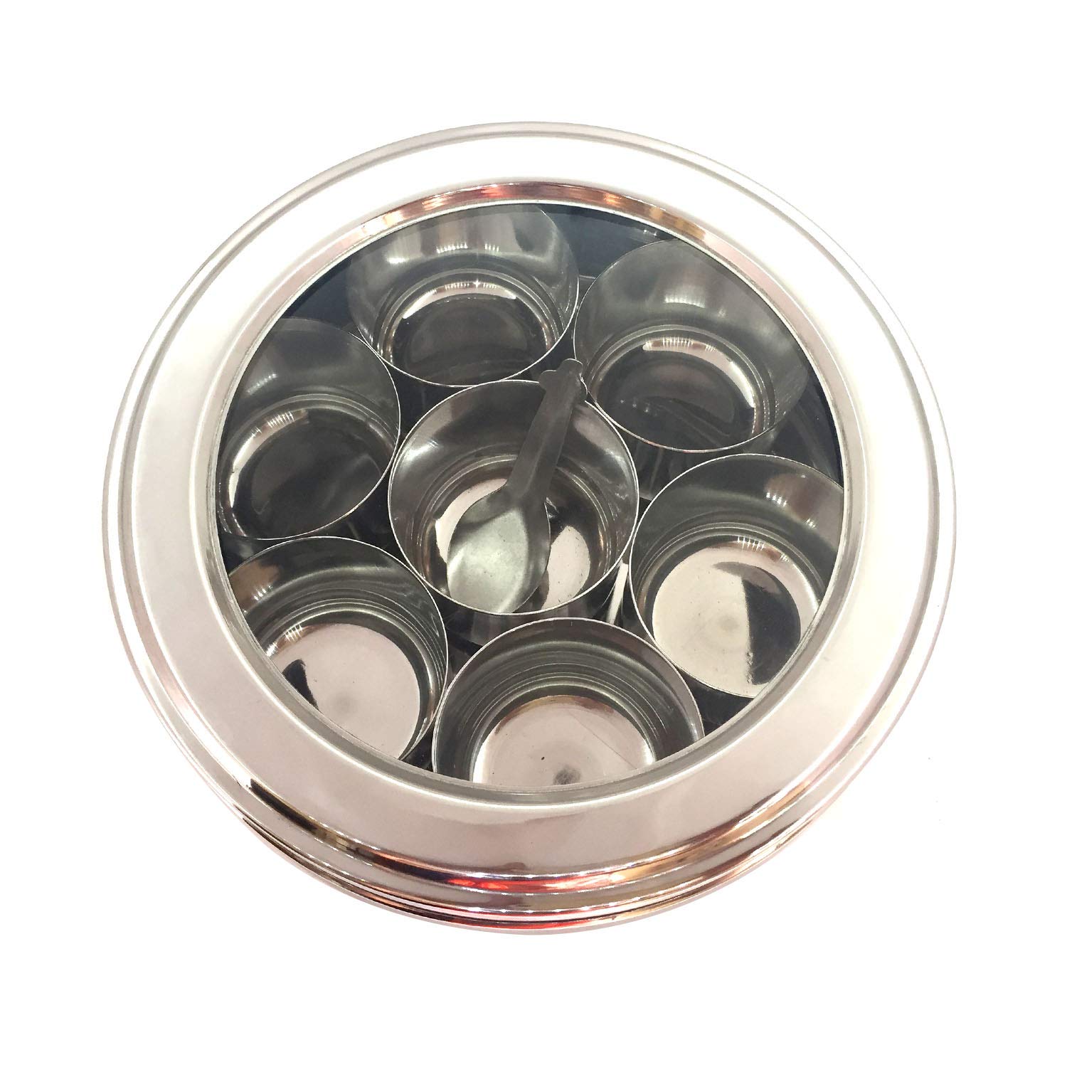 Buy Stainless Steel Clear Lid Indian Spice Box Masala Box Masala Dabba
