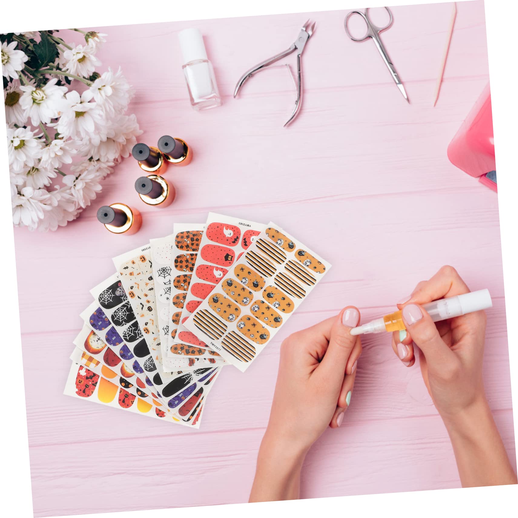 Healvian 40blätter Halloween Nagelaufkleber Selbstklebende Fingernagel Sticker Mit Geistern Und Kürbissen Für Kreative Maniküre Und Halloween-feiern Einfach Anzuwenden Vielseitig
