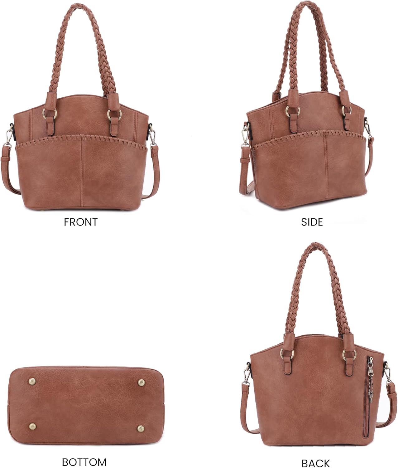 JESSIE & JAMES Bella Concealed Carry Tote Bags For Women with Lock and Key Satchel Purse Top Handle with Crossbody Strap - Image 6