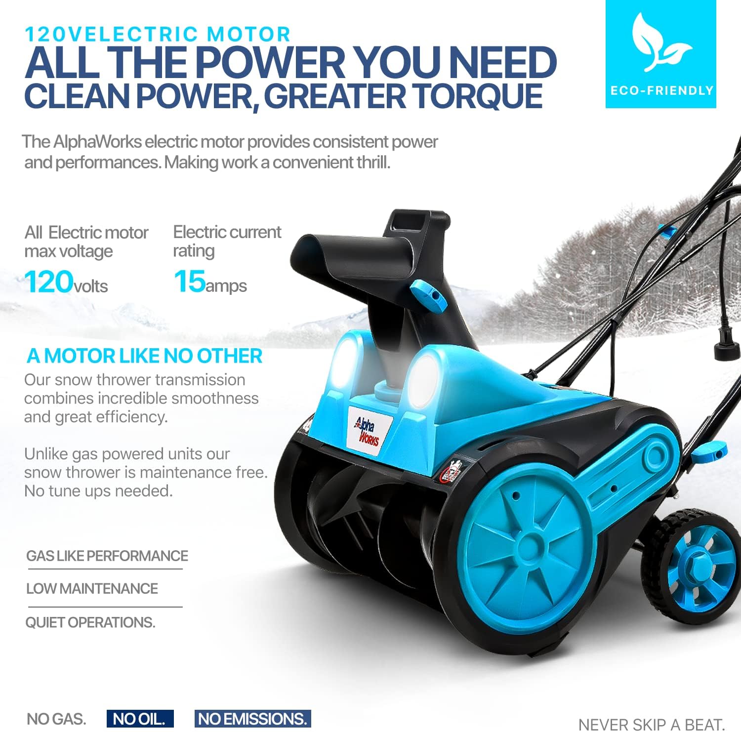 Review AlphaWorks Snow Thrower, Walk Behind Blower, Corded Electric AC