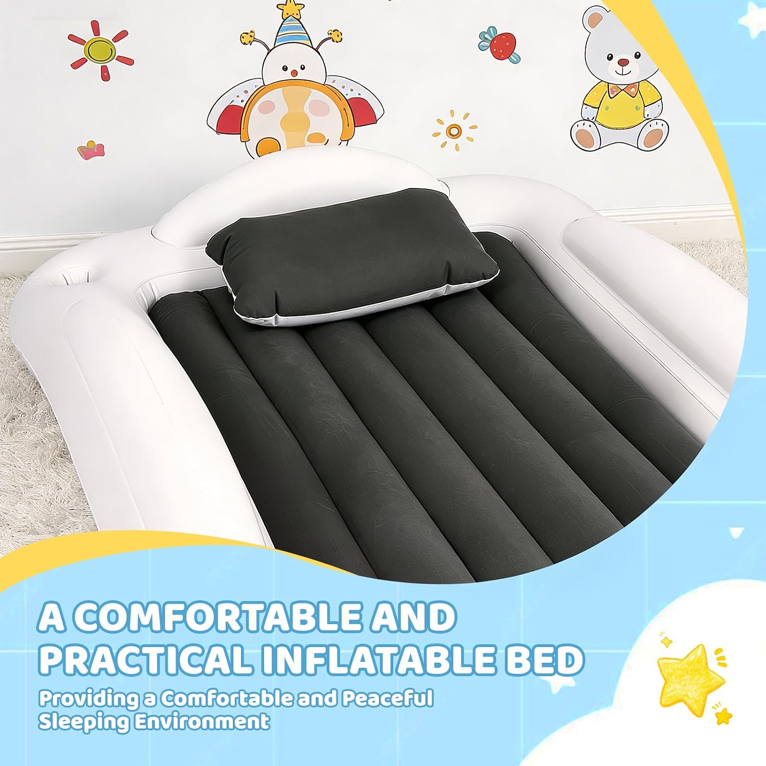 Inflatable Travel Bed, Floor Bed, Portable PVC Soft Comfortable Inflatable Air Mattresses, for Travel, Camping, Versatile for Any Occasion