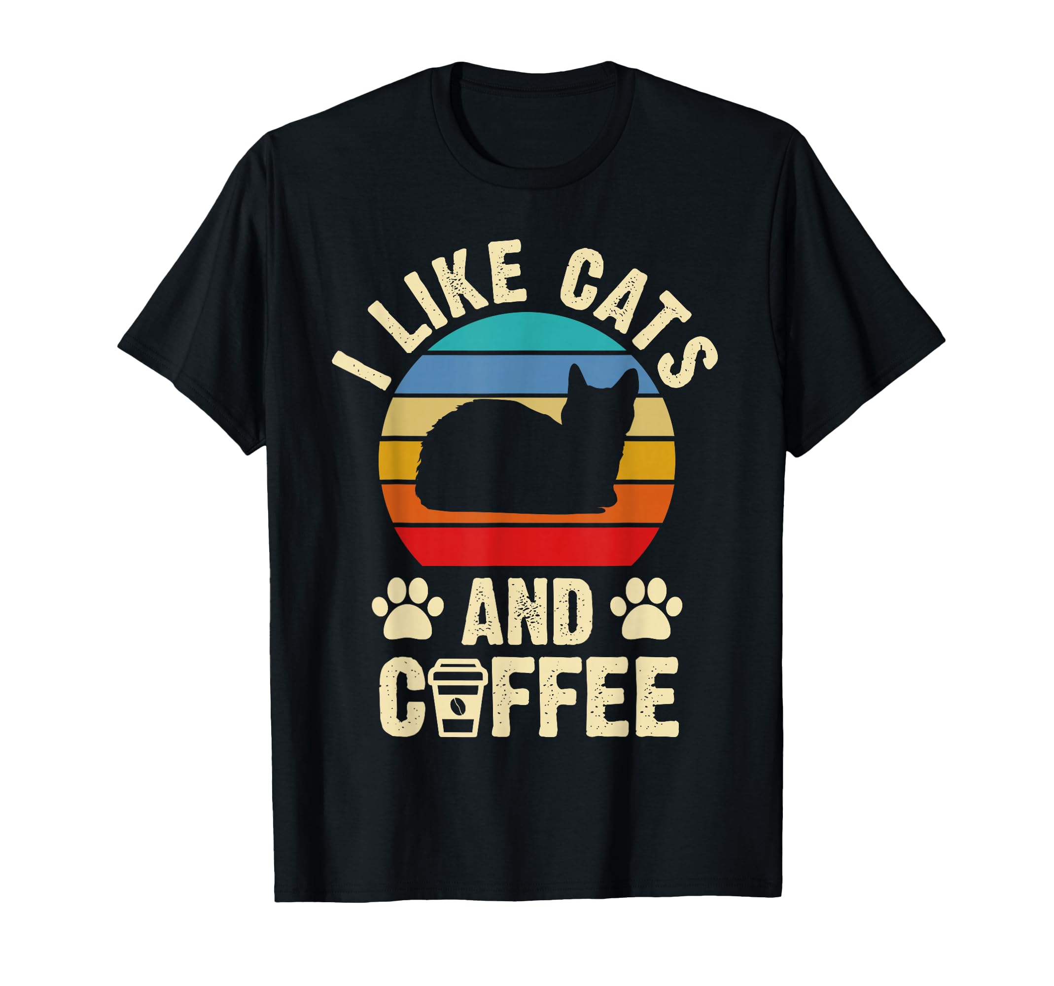 I like Cats & Coffee Funny vintage Kitten theme lover T-Shirt