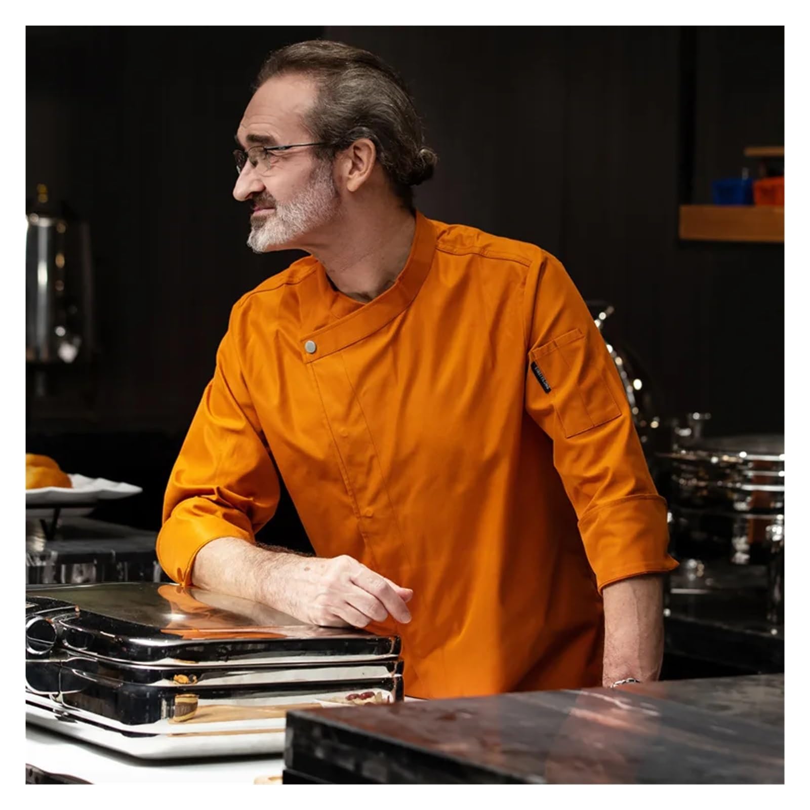 Divisa Cuoco Abbigliamento da Lavoro Invernale Giacca da Cuoco Attrezzatura for Catering Ristorante Chef Uomo Hotel Costume Panettiere