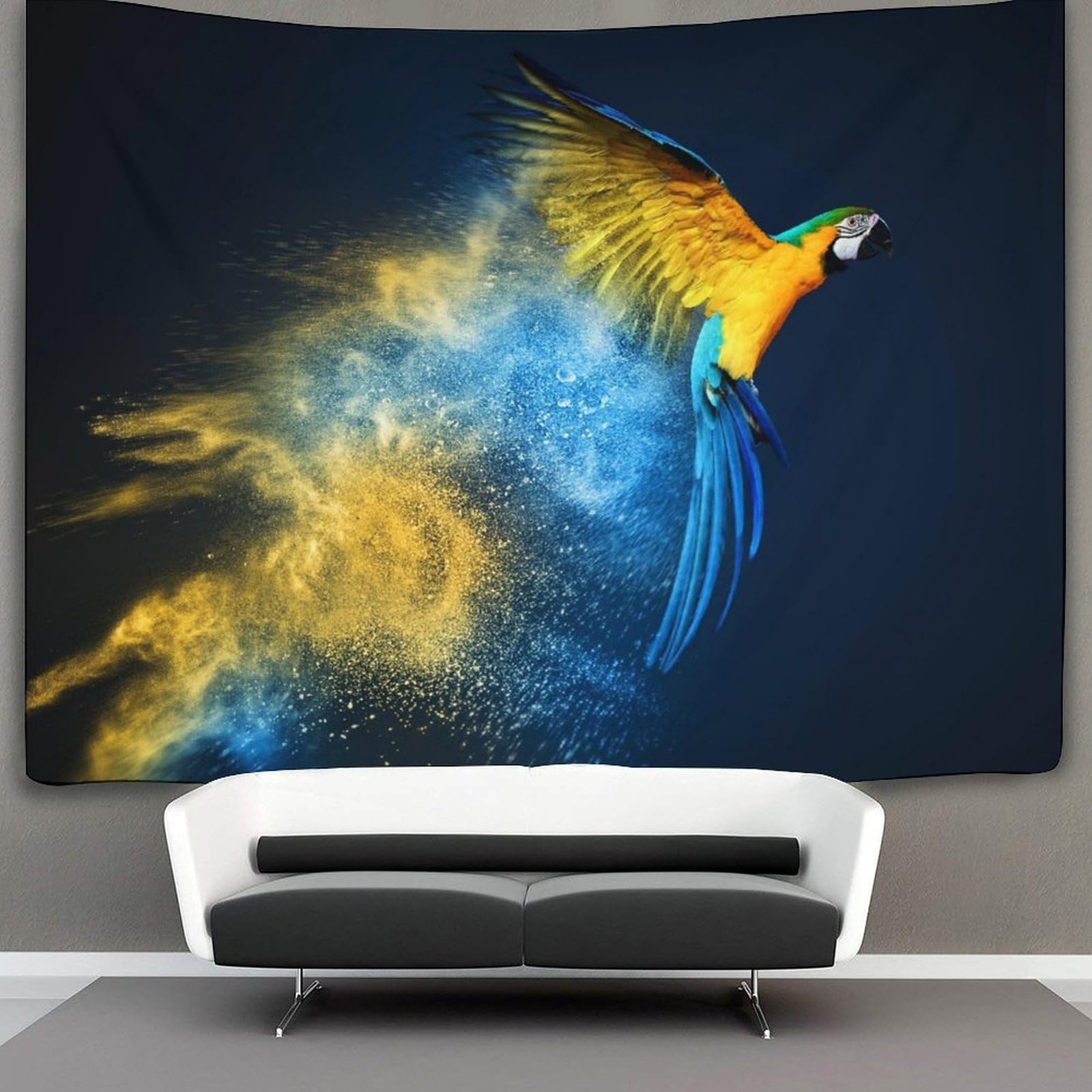 kaiyun 100cmx150cm Tapestry Yellow Macaw Tapestries Birds Animals 3D Printing Wall Hanging Home Decorations