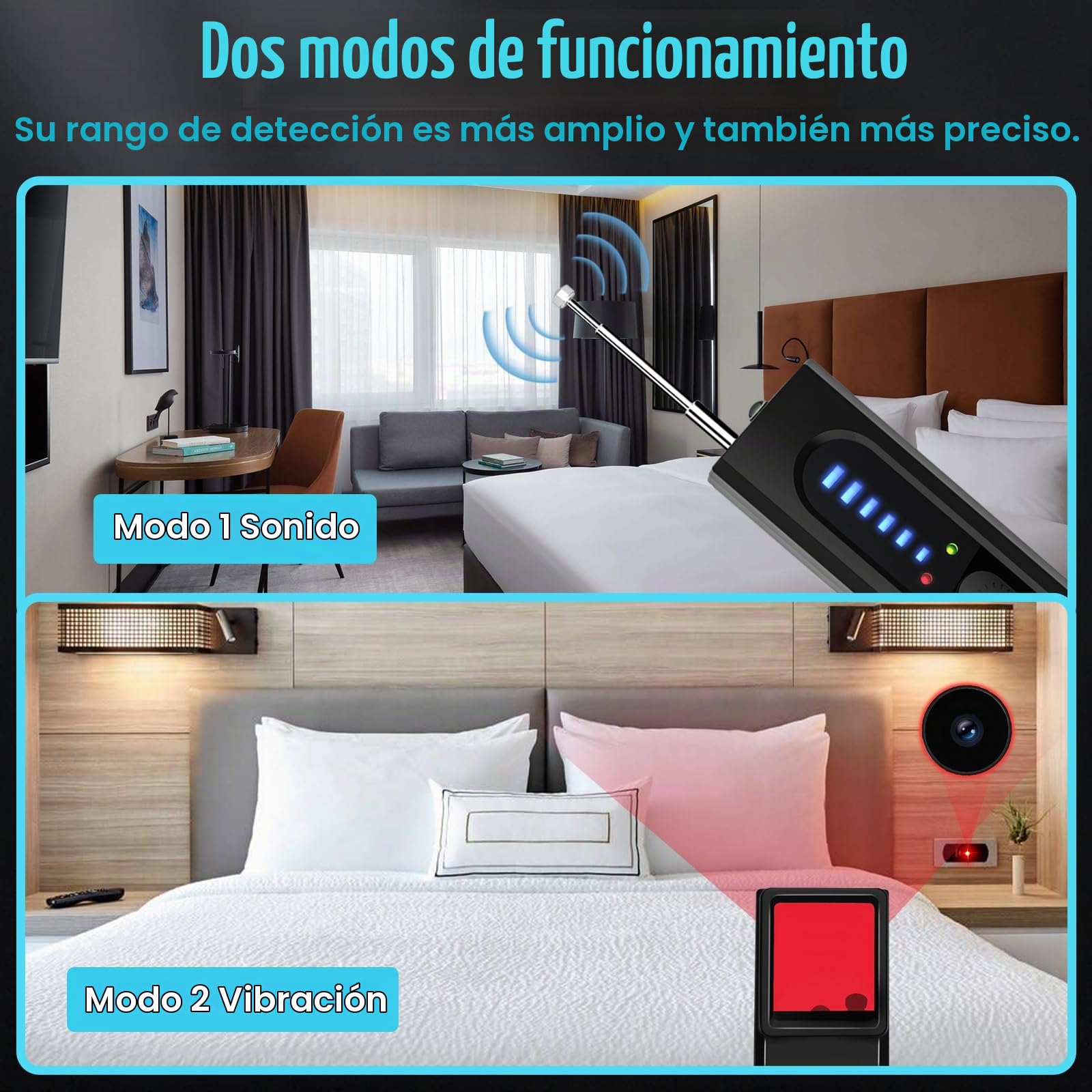 MCJ Detector de Cámaras Espía Profesional X13 | Escáner RF y Lentes para Rastreadores GPS, Micrófonos Ocultos y Cámaras Nocturnas Seguridad Hogar/Oficina/Viajes