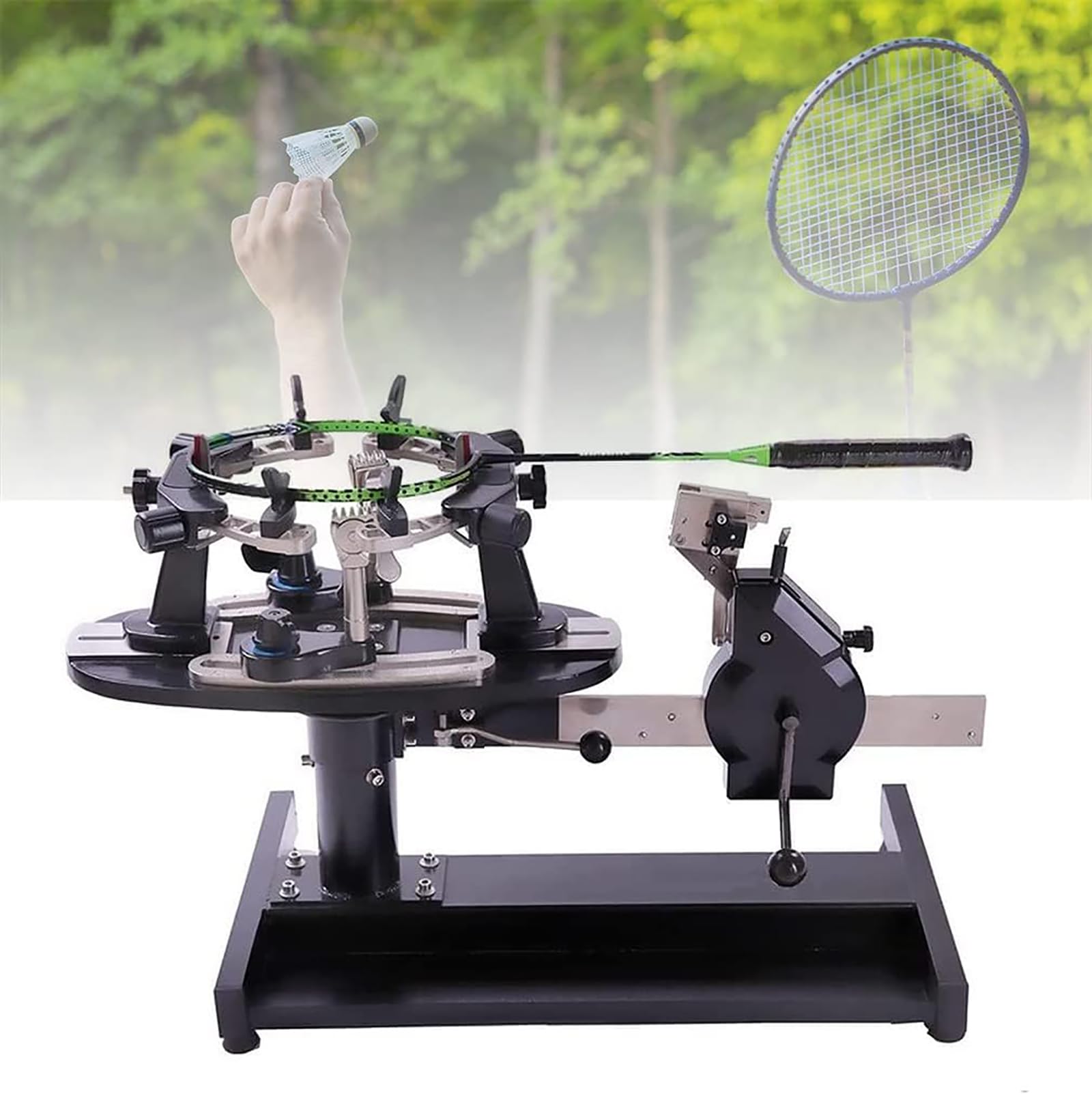 Incordatrice per racchette, doppio uso, con piatto girevole a 360 gradi, set completo di attrezzi per tirare, per una facile manutenzione fai da te della racchetta da tennis e da badminton
