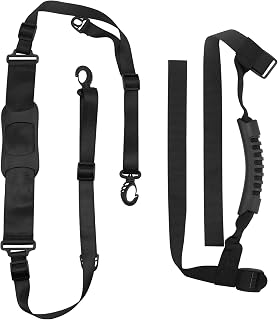 SUPERFINDINGS 2pcs 2 Style Black Adjustable Shoulder Straps Nylon Skateboard Handles Skateboard Shoulder Straps Scooter Strap with Plastic Clasps for Scooter Foldable Bikes