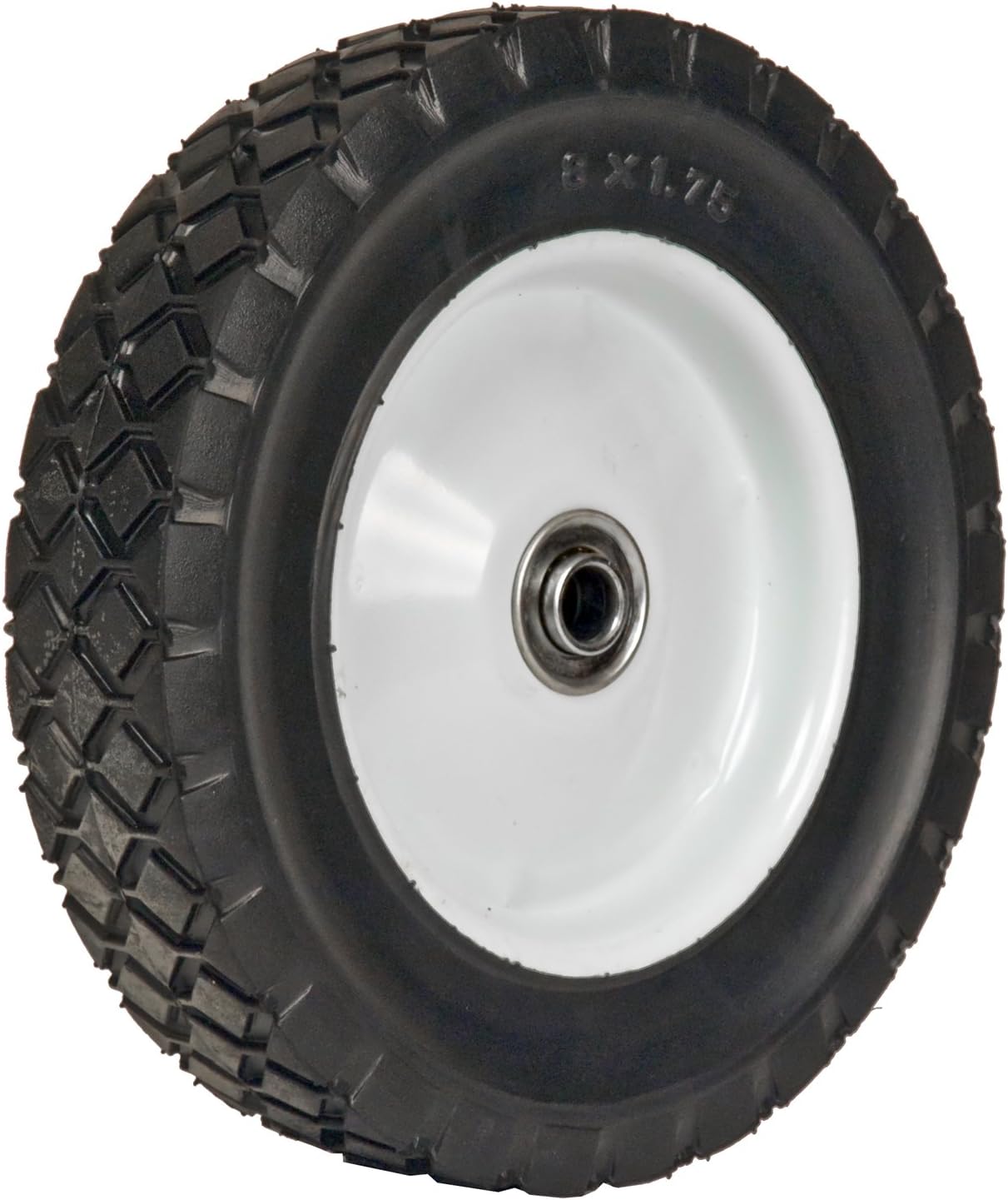 Amazon Com Martin Wheel 875 Of 8 By 1 75 Inch Light Duty Steel Wheel For Lawn Mower 1 2 Inch Ball Bearing 1 3 8 Inch Offset Hub Diamond Tread Garden Outdoor