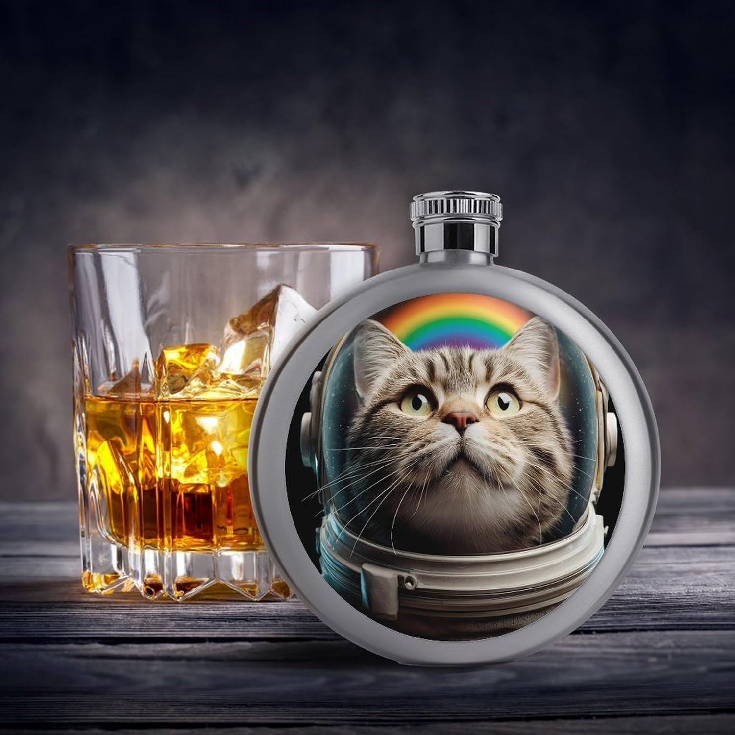 Spaces Cat Round Flasks for Liquor Leak Proof 5oz image 4