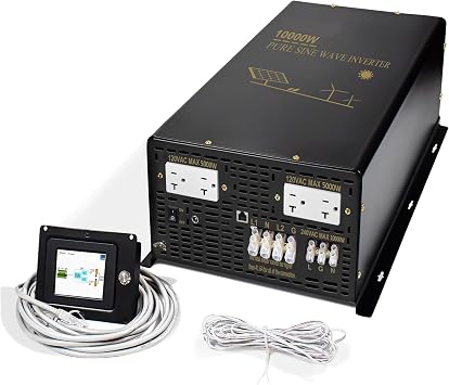 10000W Split Phase Pure Sine Wave Solar Panel Inverter Battery 24V/36/48V/72/96V DC to 110/220V,120/240V Converter Wired Control72V,120V 240V
